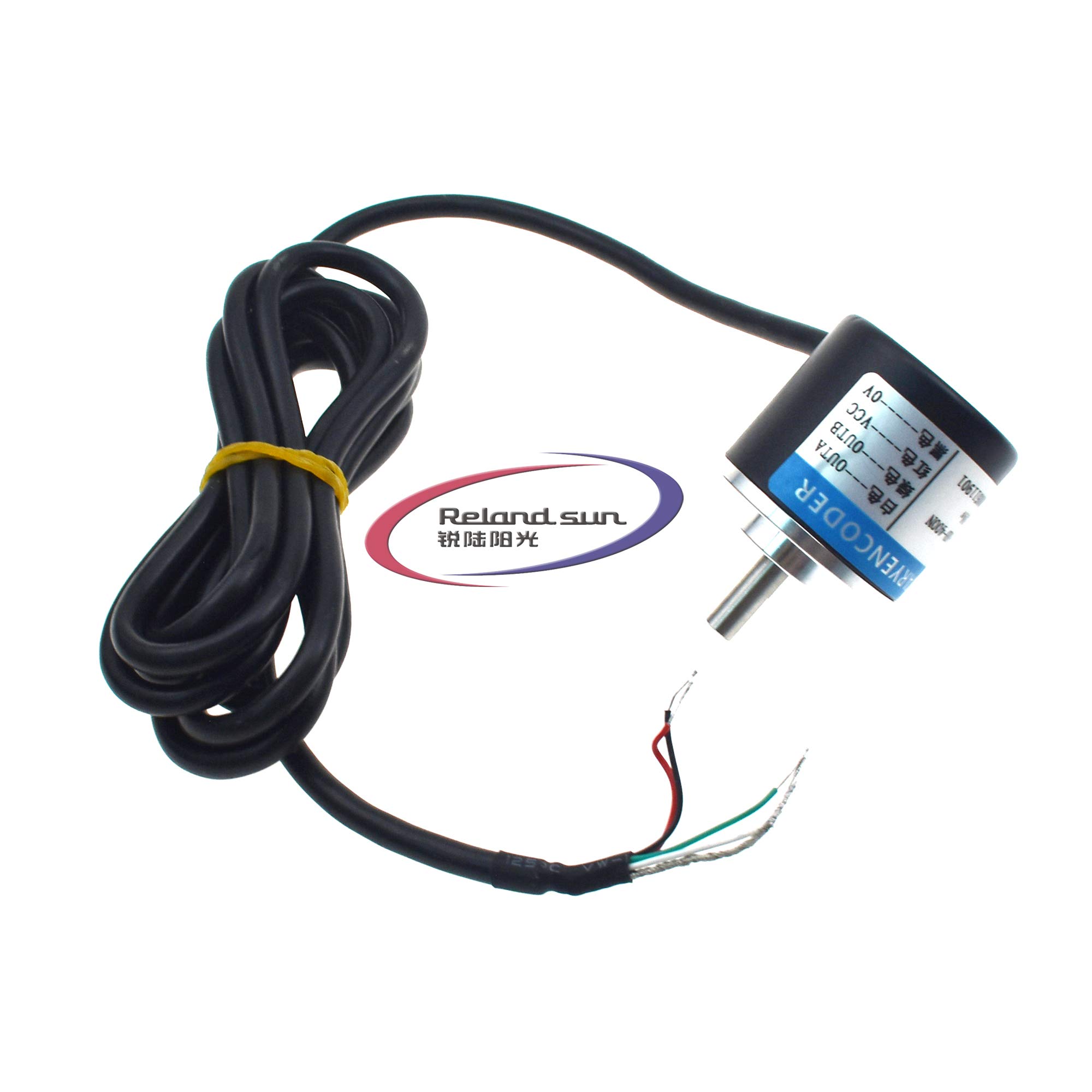 Reland Sun Incremental Optical Rotary Encoder AB phase 100P/R 200P/R 360P/R 400P/R 600P/R 1000P/R Wide Voltage Power Supply DC 5-24V 6mm Shaft Quadrature (1000line)