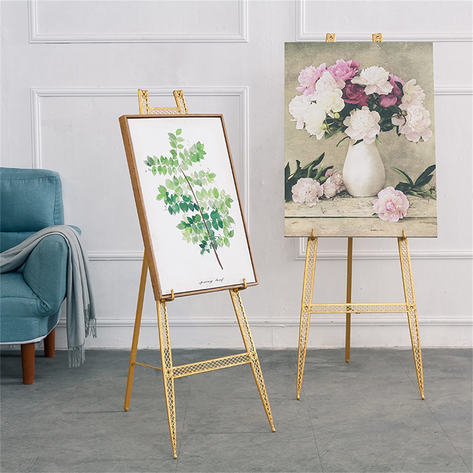 Wysoka sztaluga artystyczna o wysokości 120/150 cm na znaki ślubne, przenośna sztaluga artystyczna na podłogę, łatwo składana sztaluga malarska dla dorosłych i początkujących (rozm