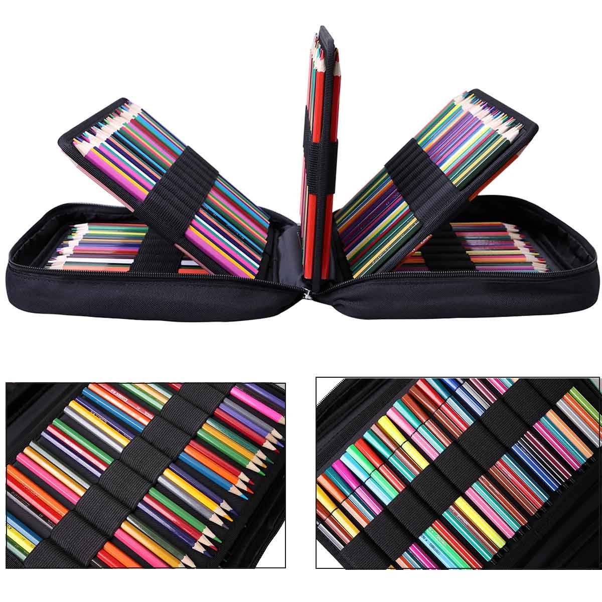 JAKAGO Grande Trousse Crayon de Couleur 220 Portable étanche avec Poignée Solide