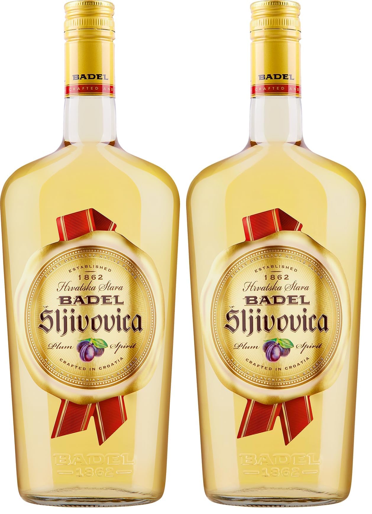 Badel Slivovica Pflaumen-Weinbrand Brandy (1 x 1 l) (Packung mit 2)