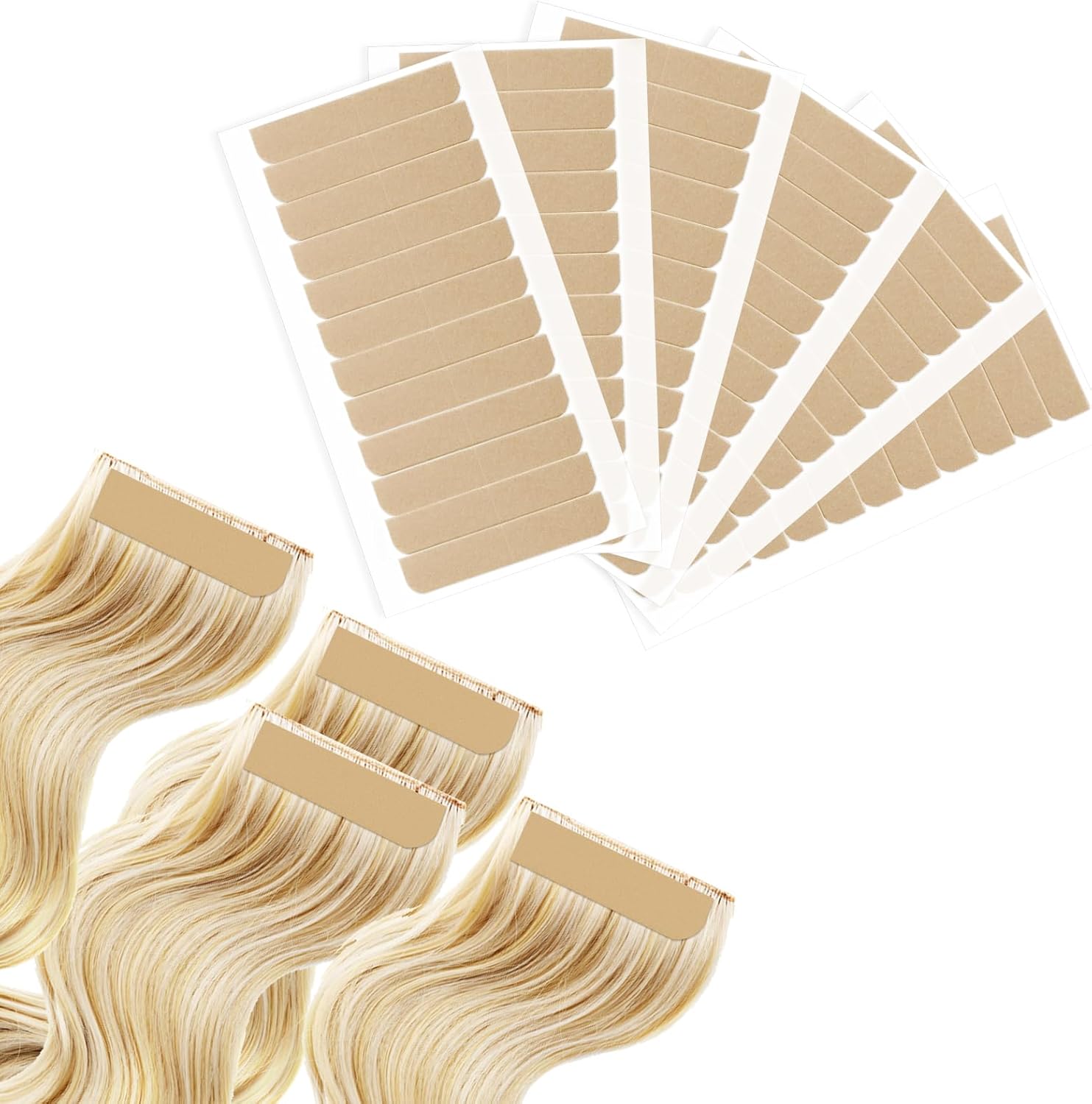 simarro 144Pcs Hair Extension Tape Tabs, Double Sided Adhesive Wig