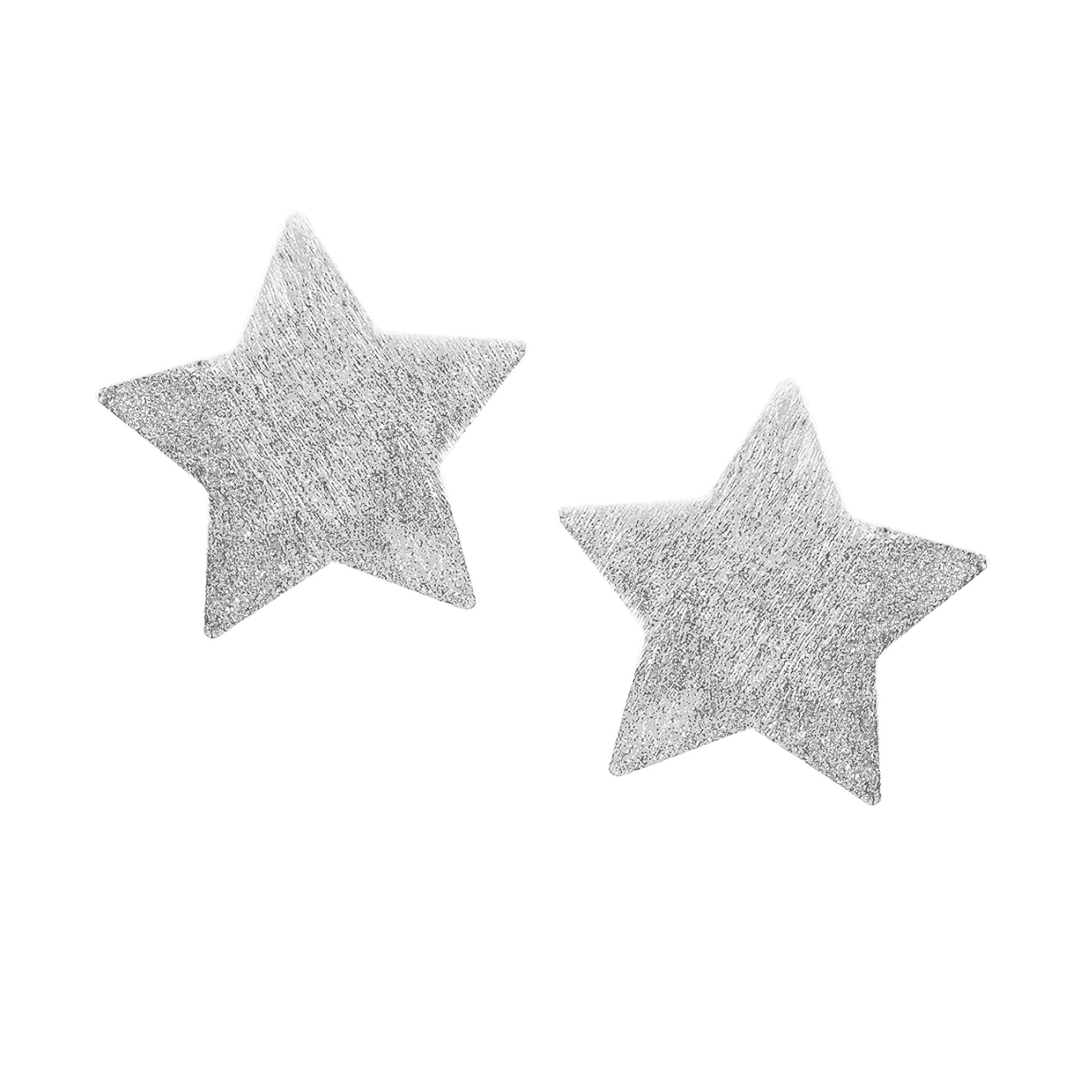 Sheila Fajl Lana Star Stud Womens Lightweight Earrings in Brushed Silver Plated