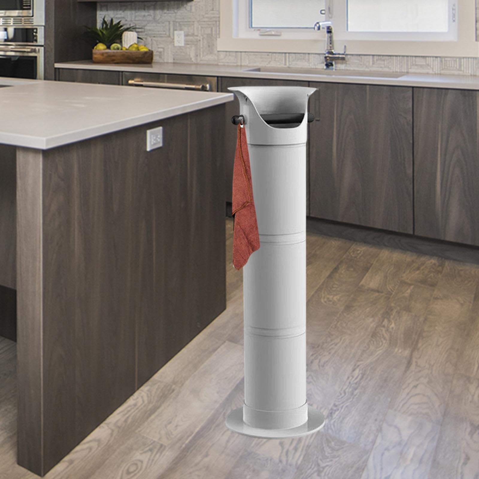 Yajuyi Caja para Posos de Café, Herramienta Profesional Y Práctica para Baristas, de Gran Capacidad, Cubo para Posos de Café para Cafeterí, Blanco, Individual