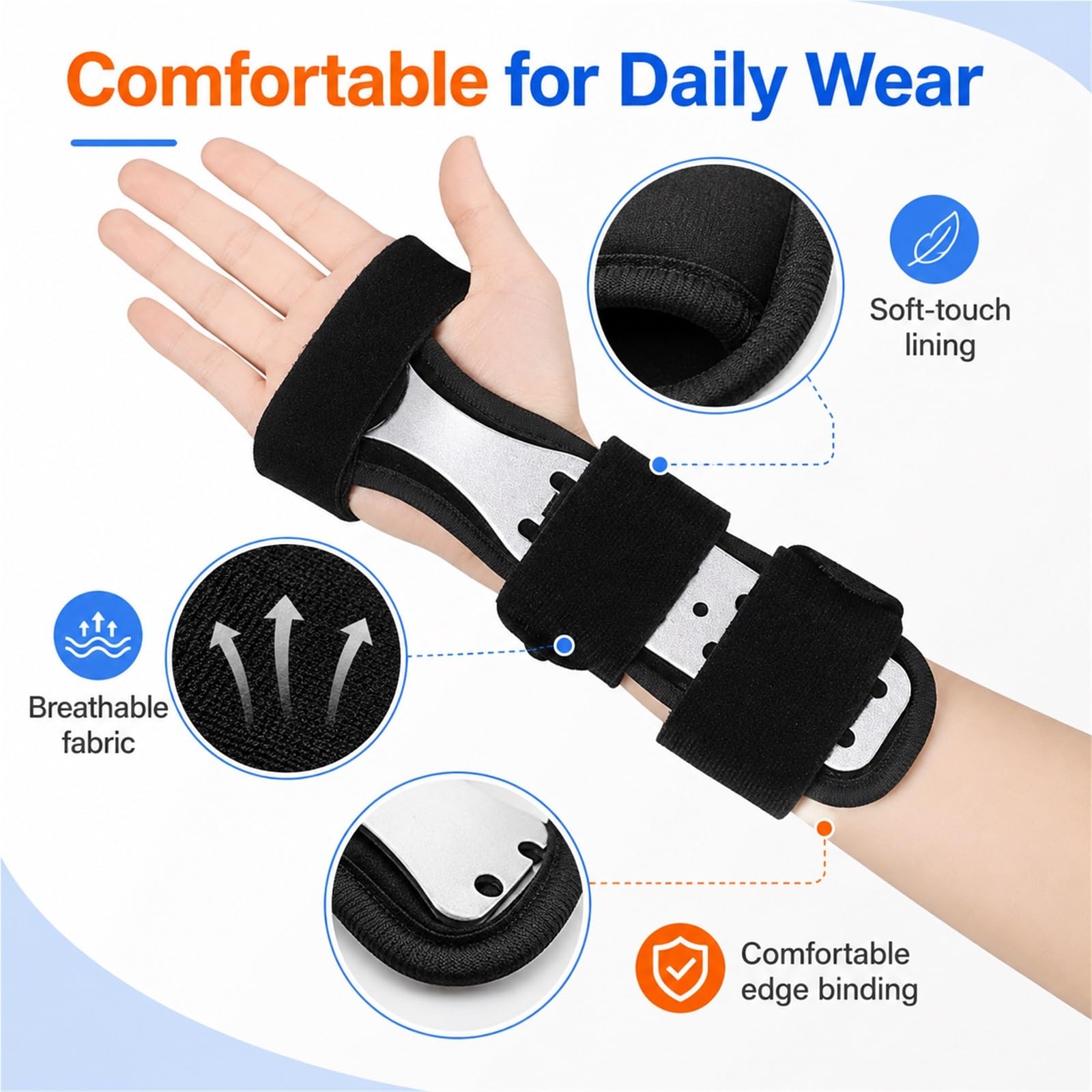 Handgelenkbandage mit Schiene Rechts Links Einstellbar Ergonomische Handgelenkstütze für Sehnenscheidenentzündung Arthritis Tendinitis Atmungsaktiv Handgelenkschutz