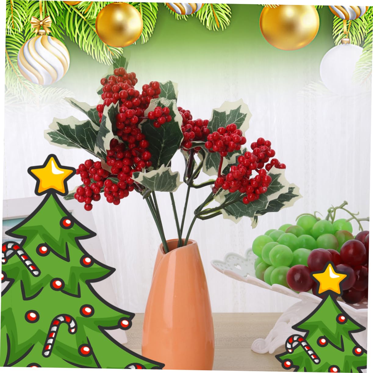 ABOOFAN 3 Juegos De Agujas De Pino Artificiales para Decoración De Árbol De Navidad Decoración Festiva para El Hogar 10 Unidades X 3