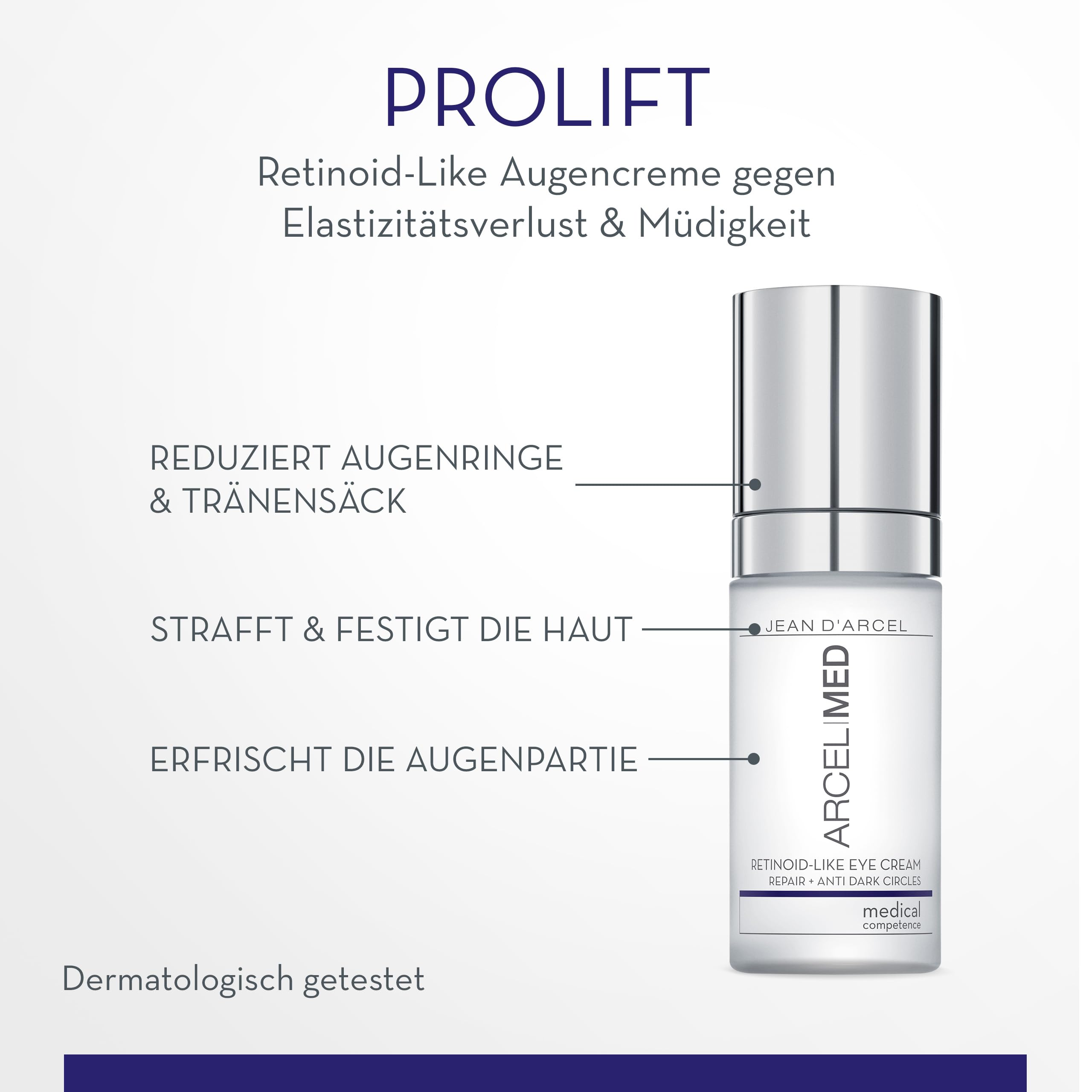 JEAN D'ARCEL ARCELMED Crema per gli occhi anti-invecchiamento retinoid-like Eye Cream 30 ml – Riduce borse e occhiaie – migliora l'elasticità della pelle – leviga la zona degli occhi