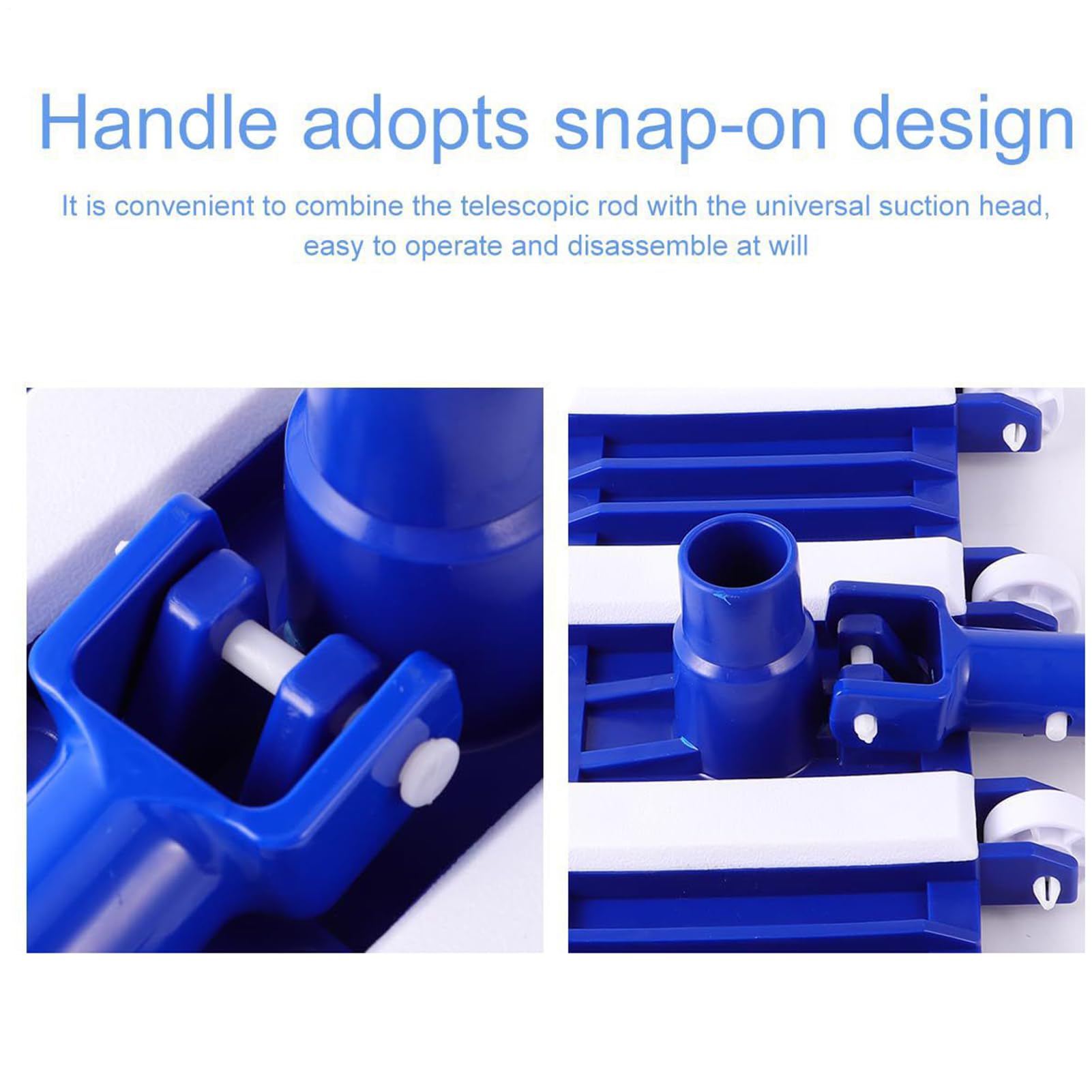 Cabezal de vacío, herramienta de mantenimiento de aguas termales, función de limpieza flexible, detalle de material ABS resistente, cabezal de vacío con ruedas, accesorio de piscina para limpieza del