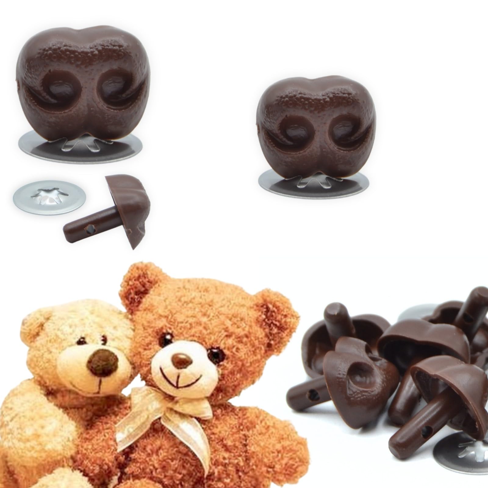 celloexpress 30mm x 24mm Brown Animal/Dog NOSES with Metal Backs - Teddy Bear & Soft Toy Making Detailed Noses - Pack of 1