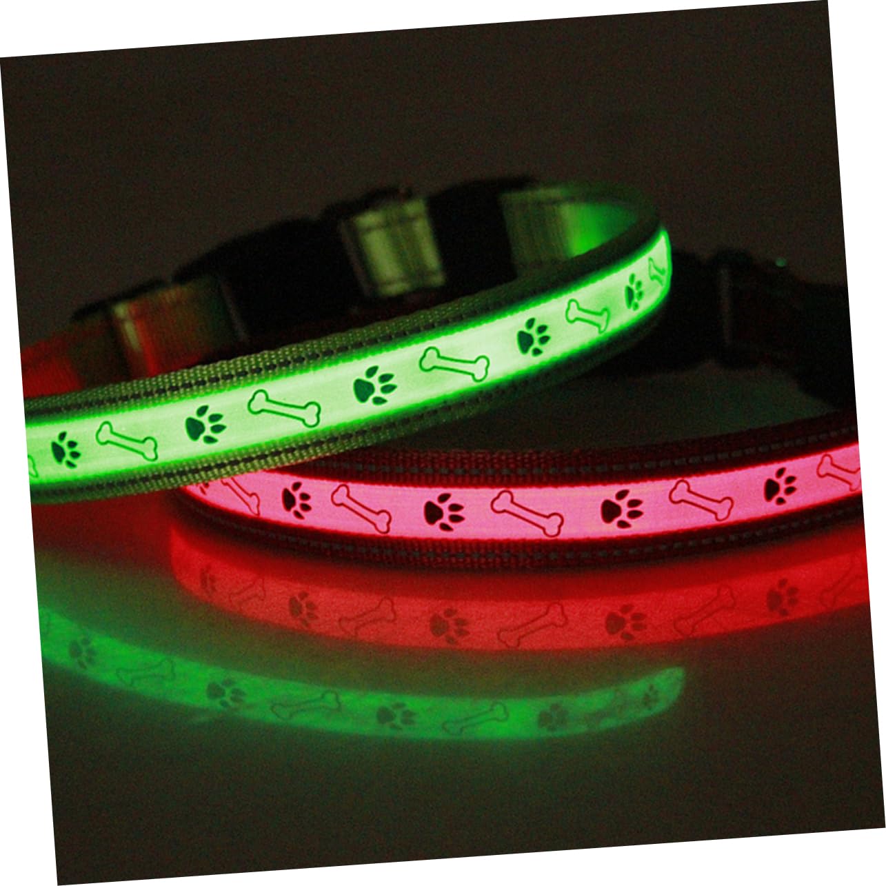 Angoily 2pezzi Collare Led Ricaricabile Per Cani Con Design Luminoso Taglia e Visibile Al Buio Sicurezza Notturna Per Passeggiate e Avventure All Aperto