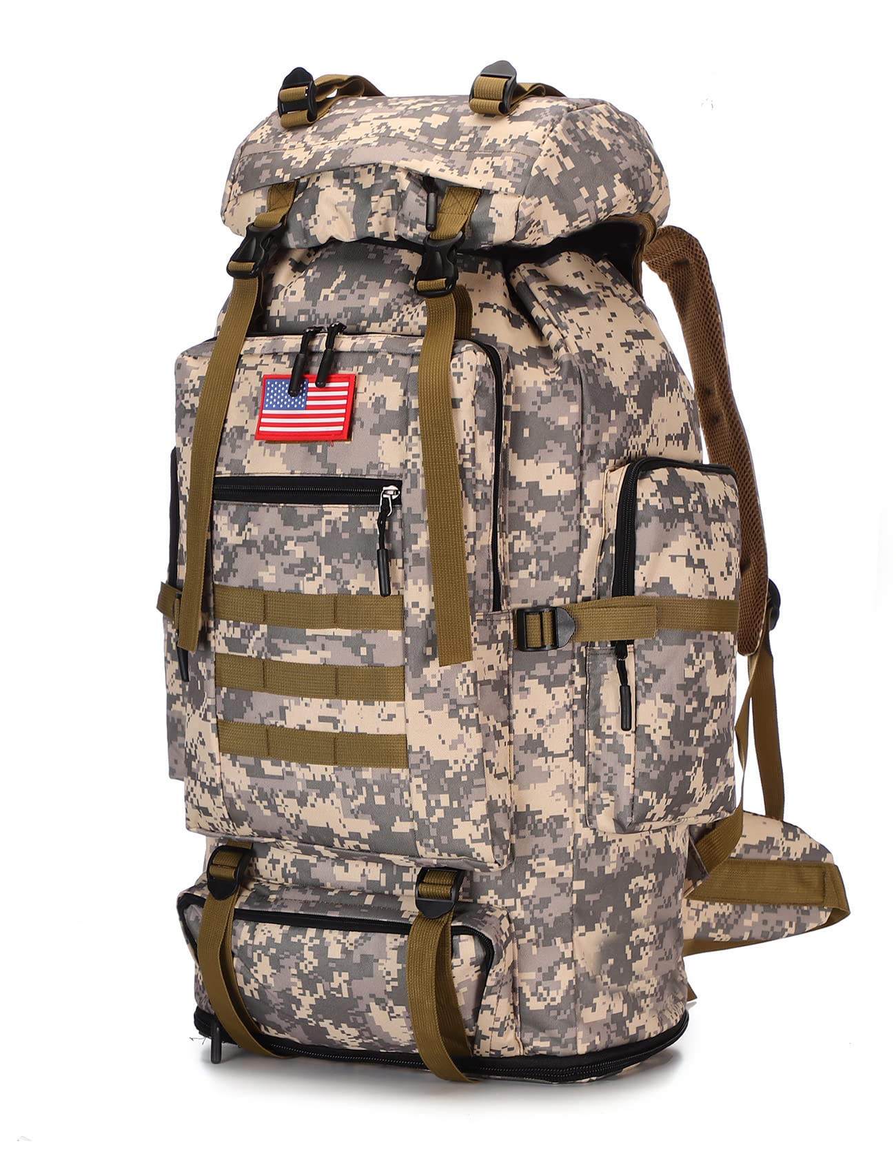Mochila impermeable que acampa que camina 70L/100L Molle mochila grande Daypack para viajar, camuflado (City Camo), Deporte