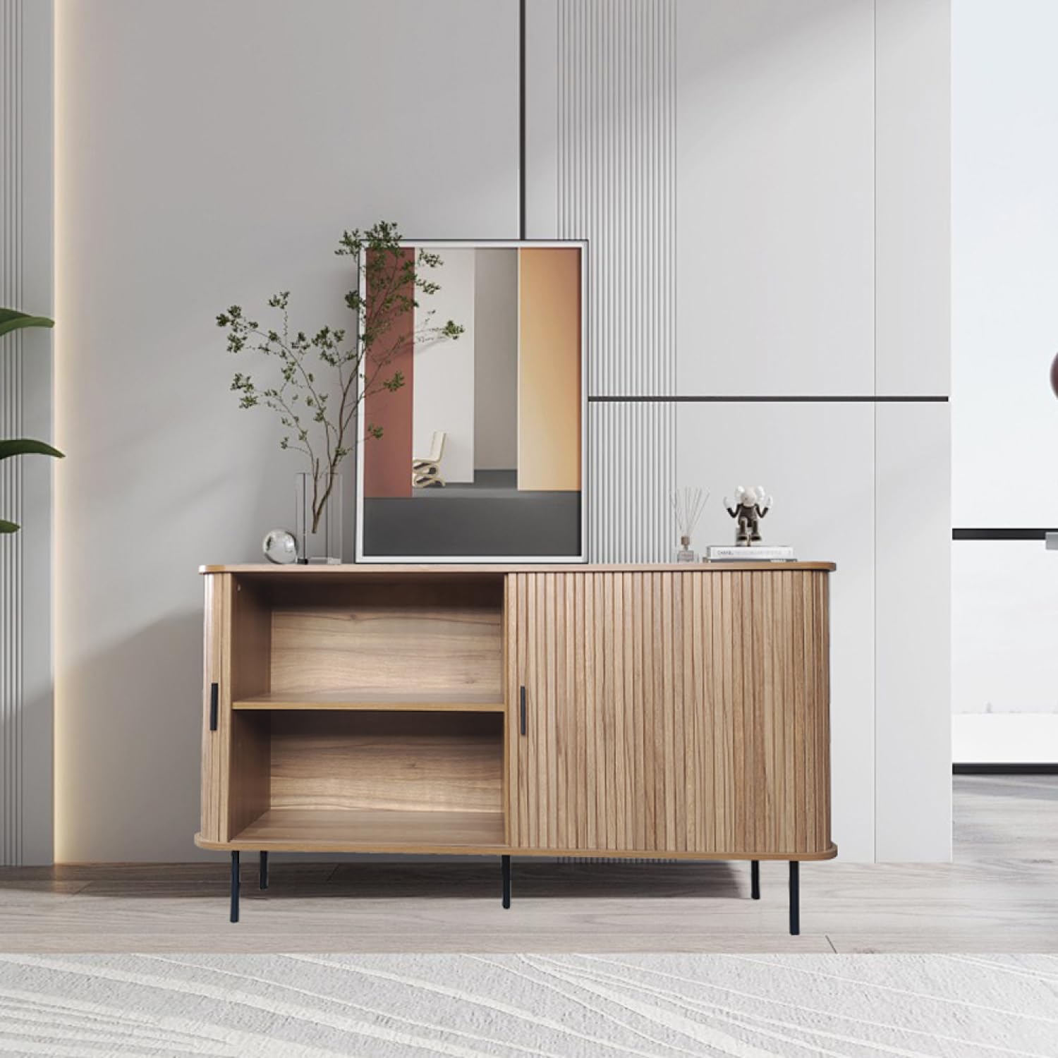 Cannele - Buffet de madera con puertas correderas, 140 cm Concept Usine
