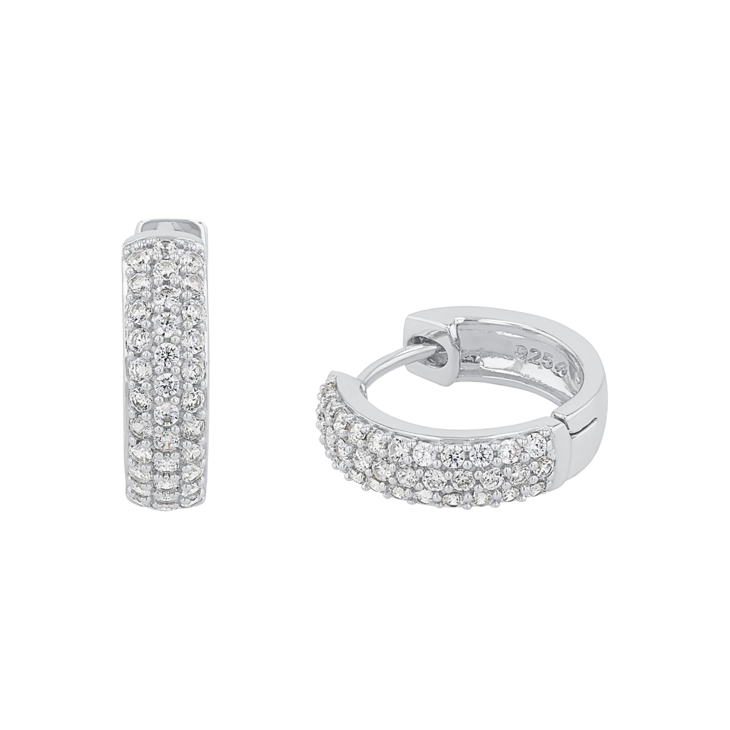 s.Oliver Creoles Women Ear jewelry, with Zirconia synth., 15 cm, Silver, Comes in jewelry gift box, 2027615