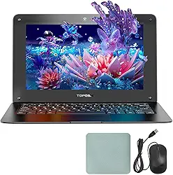 Mini laptop de 10,1 polegadas para crianças e estudantes - Laptop pequeno portátil de viagem com Int N4000, 8 GB de RAM, SSD de 128 GB (expansível de 1 TB), sistema W10, WiFi, Bluetooth - laptop preto