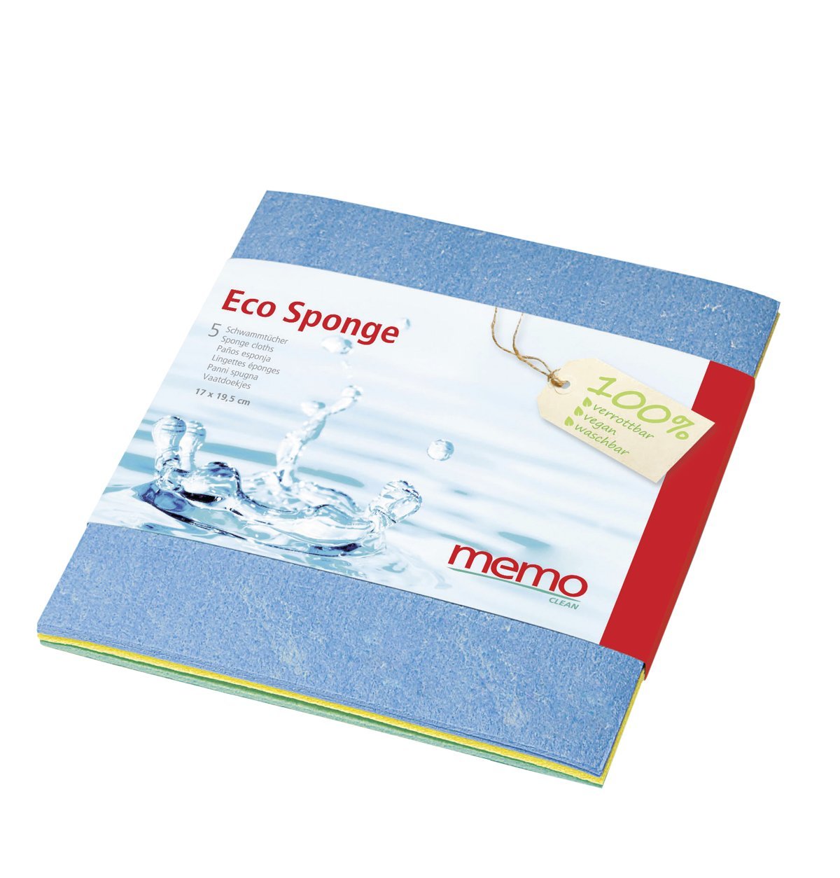Memo Eco Sponge SPONGE CLOTHS (Pack of 5), 1 x 5 Stk