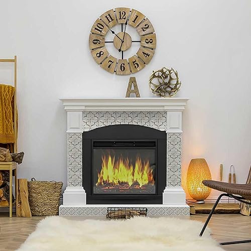 Miniatura 5 de MI ALMA Backsplash - Azulejos para decoración del hogar, azulejos fáciles de instalar para cocina y baño, color gris y marfil (6 x 6 pulgadas)