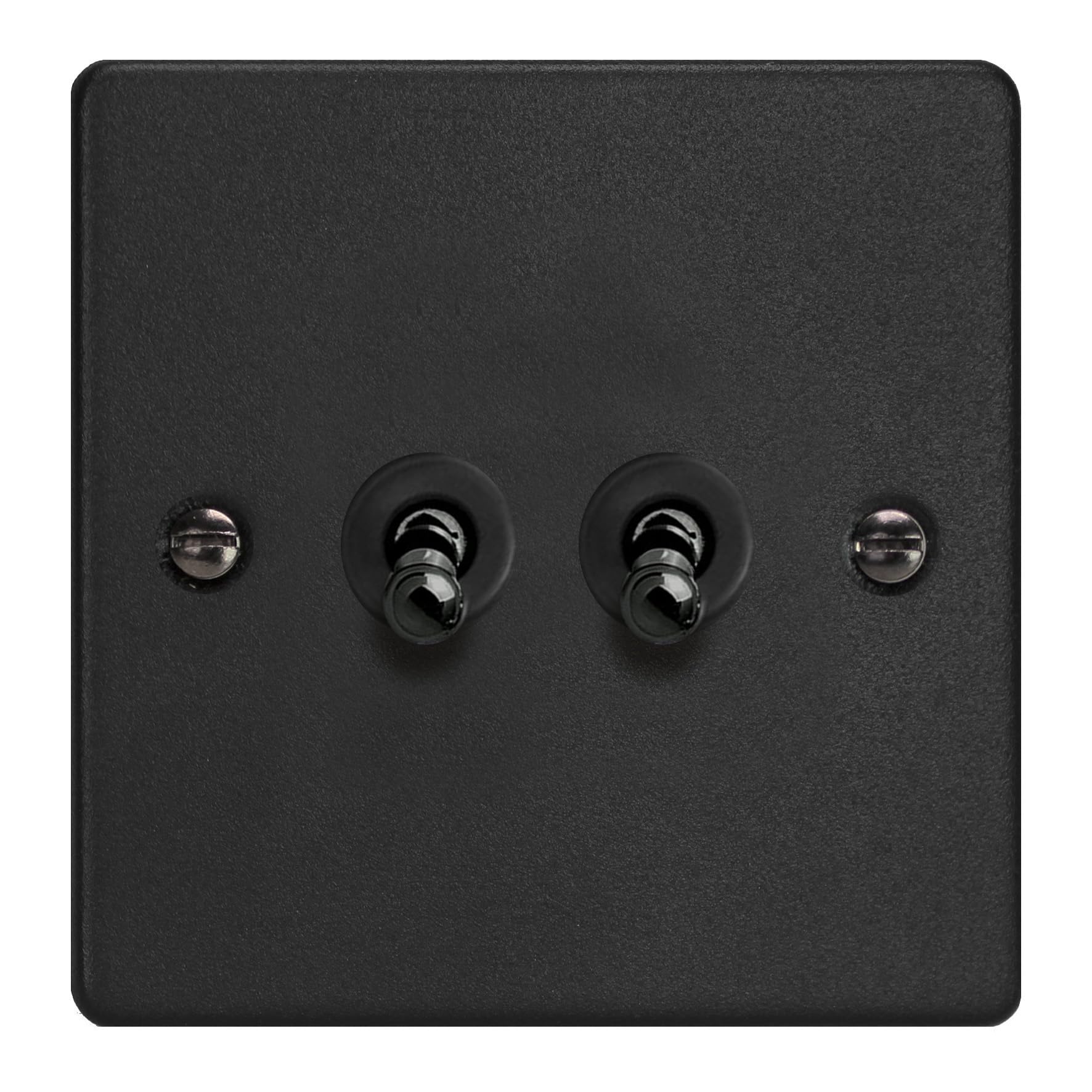 Varilight 2-Gang (10A Intermediate Switch + 10A 1- or 2-Way Toggle Switch) Matt Black