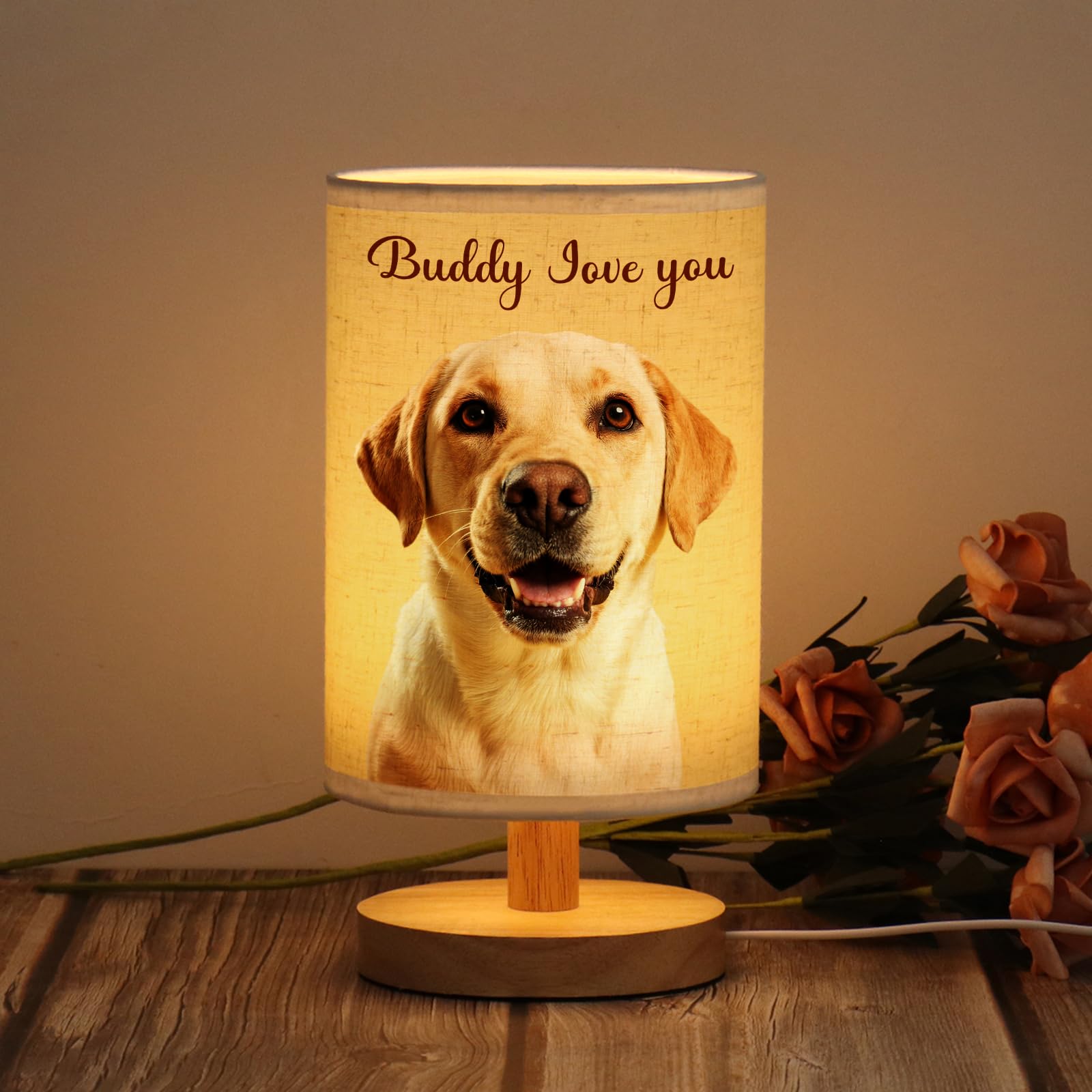 WSYEAR Custom Dog Lamp Gift with Photo, Custom Pet Night Light, Personalized Pet Photo Lamp, Pet Portrait Light - Memorial Gifts for Pet Lover, Forever & Always — image 1