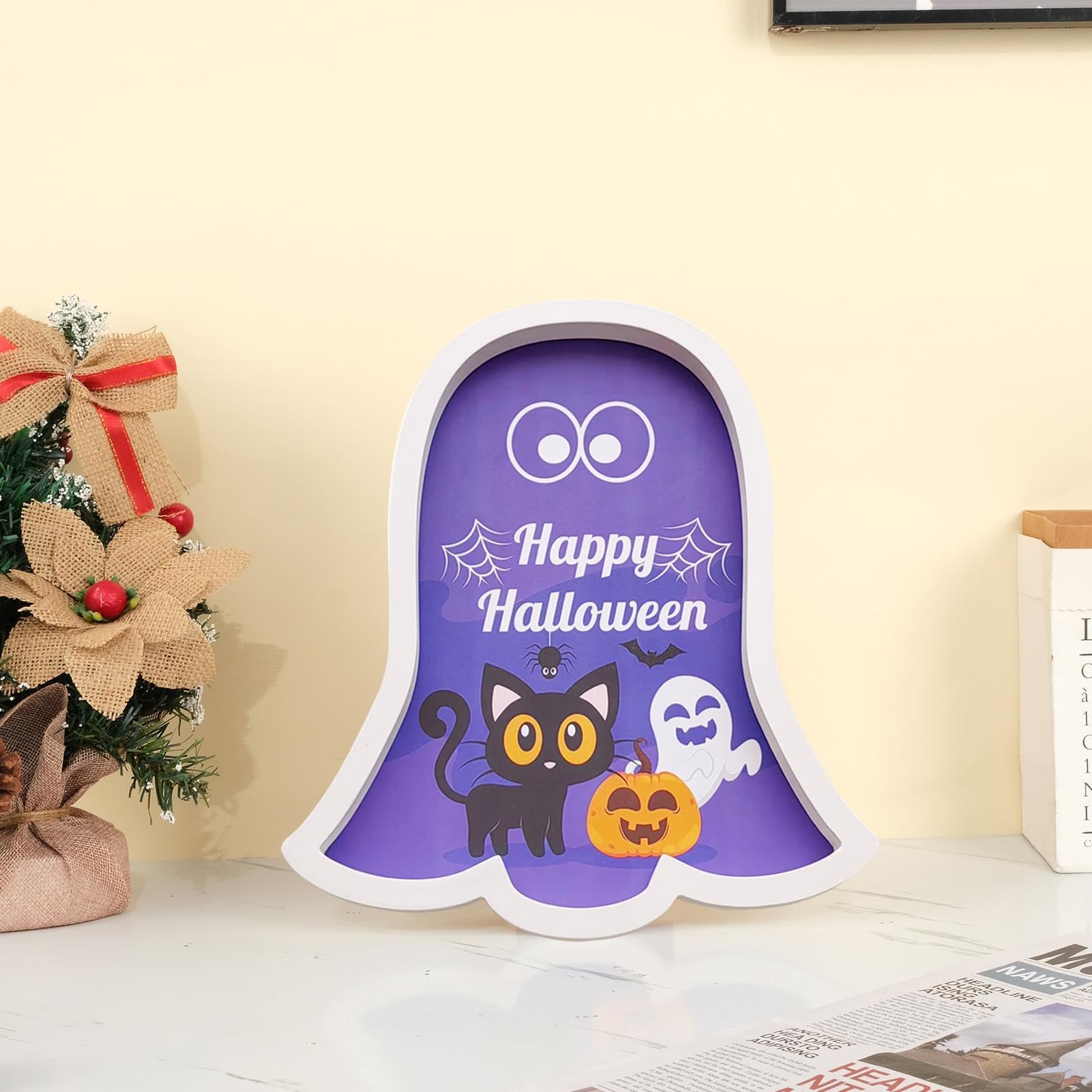 Assiette De Service Fantôme – Planche à Fromage Fantôme D'halloween – Plateau Décoratif En Bois Multifonction Pour Nourriture, Apéritif, Dessert, Collation, Sushi Pour La Maison Pour Halloween