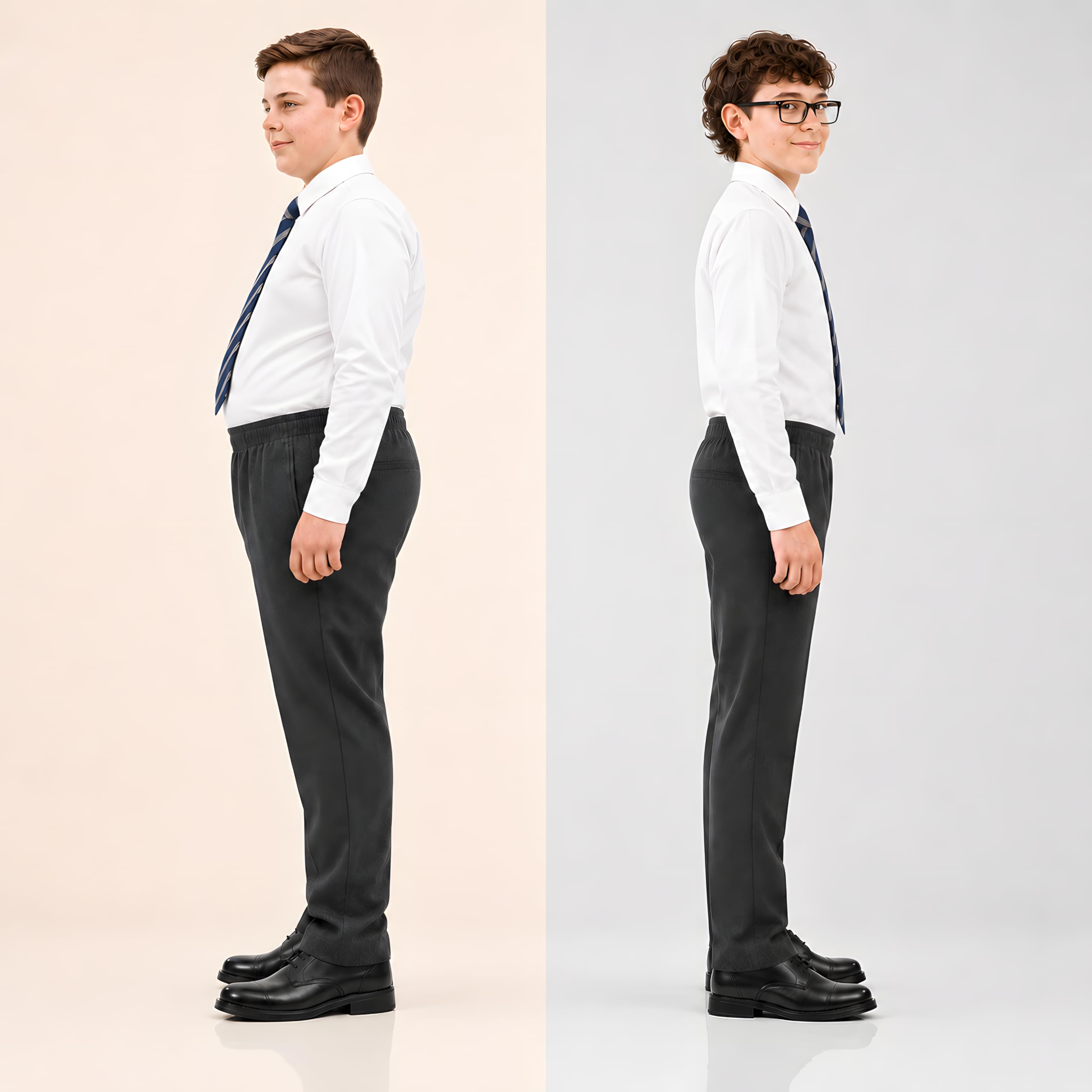 L S U Pantalones de ajuste resistente para niños, elástico completo, ajuste generoso, pantalones escolares de ajuste grande, pantalones elásticos completos, ver tabla de tallas