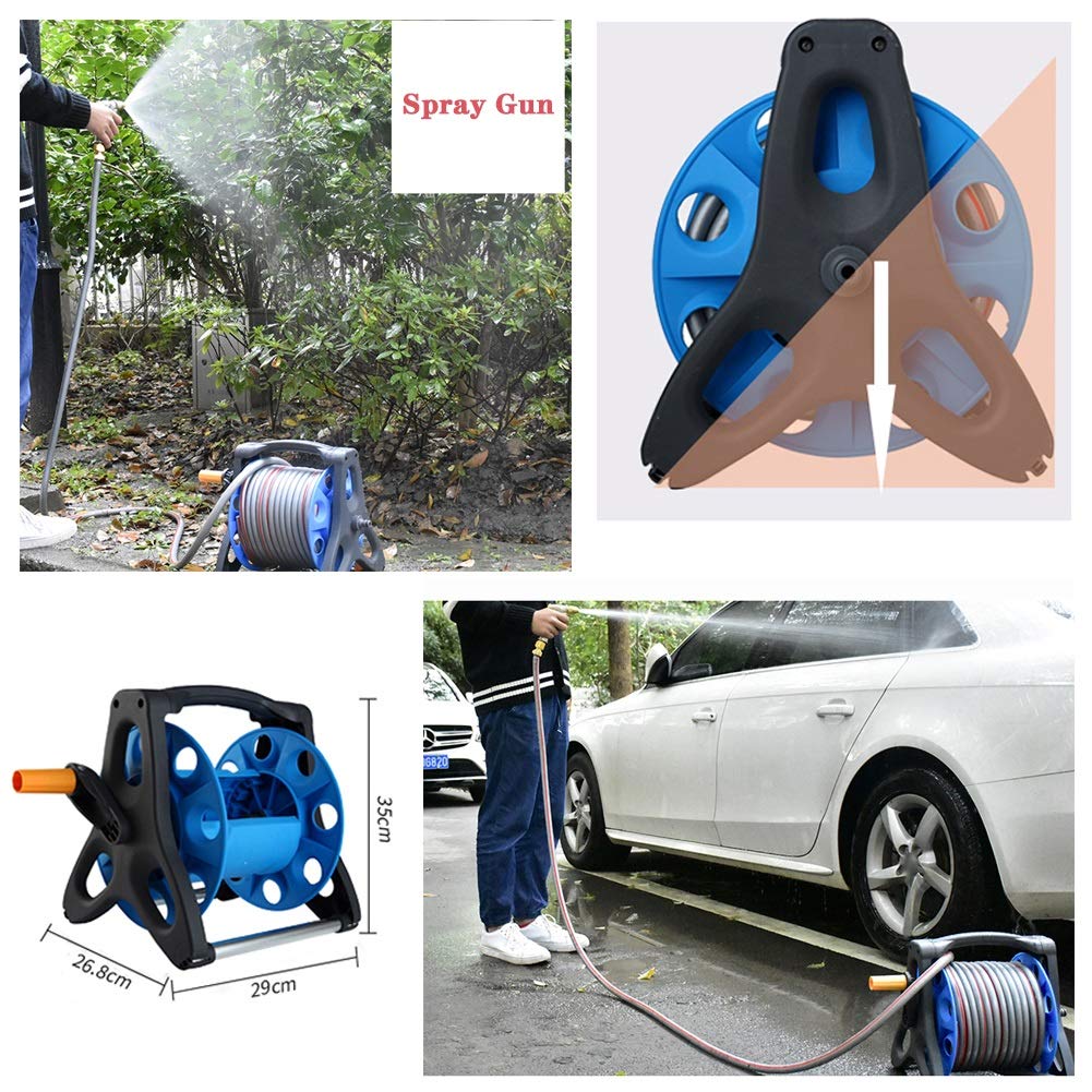 Dysze do węża ogrodowego, pistolet do nawadniania trawnika i ogrodu, głowice natryskowe do czyszczenia chodników (zestaw pistoletu na wodę, 10 m)