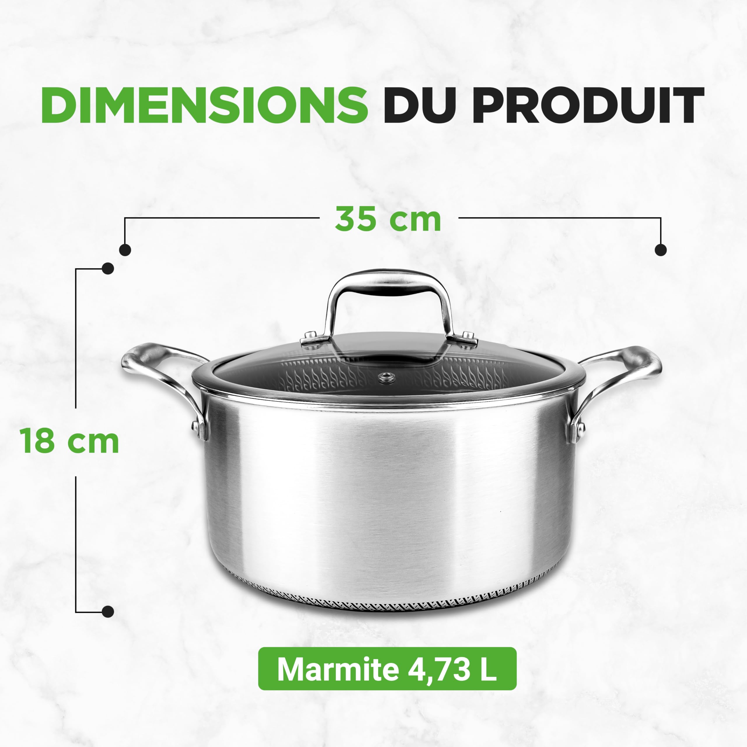 Stock Pot With Lid NutriChef 5L Stainless Steel Stew Pot With Glass Lid ...