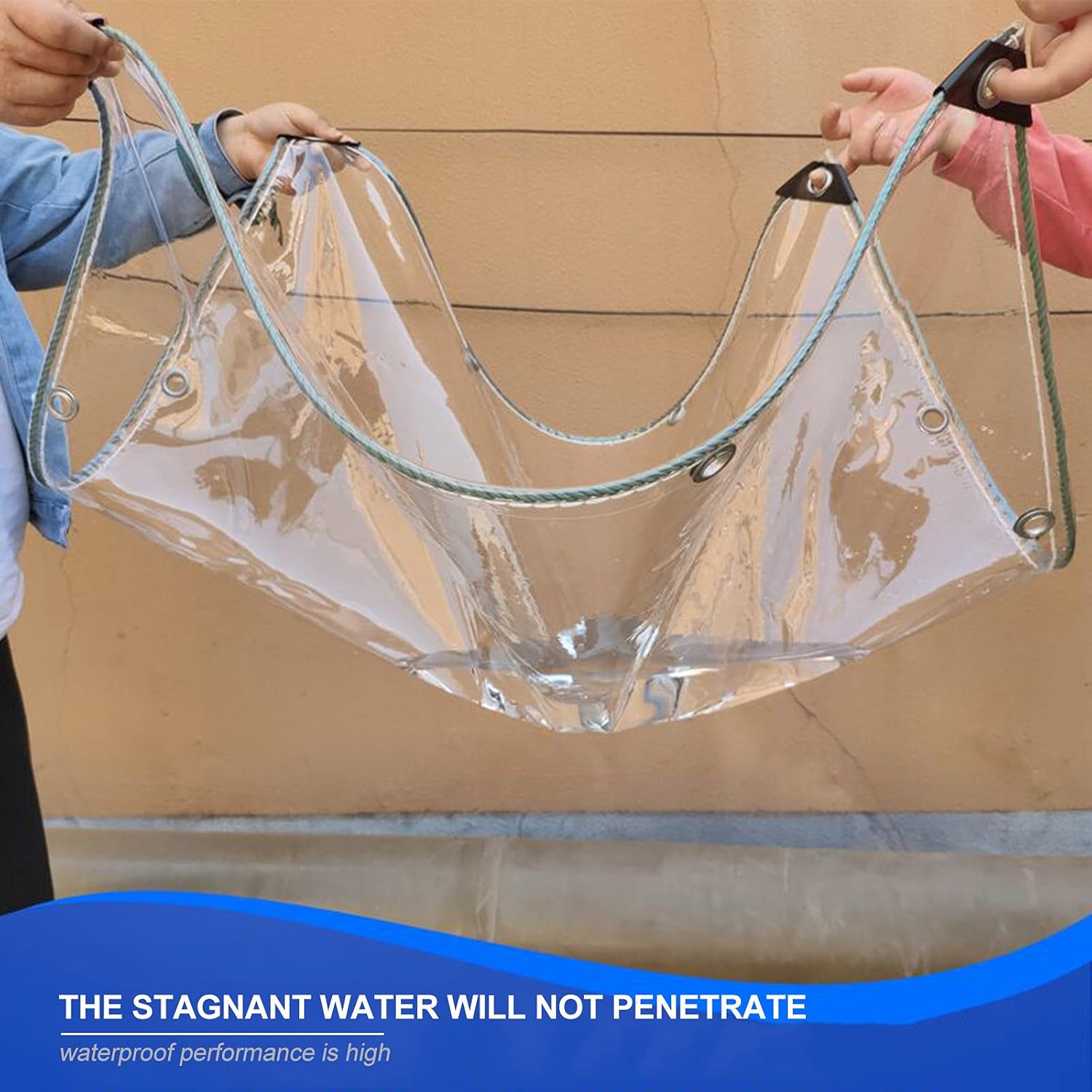 Clear Tarpaulin with Grommets,Waterproof PVC Plastic Transparent Tarp Cover,420g/m²,Patio Greenhouse Garden Pergola Protection Tarpaulin,Outdoor Curtains,Customizable,Clear-1×2.5m/3.3×8.2ft