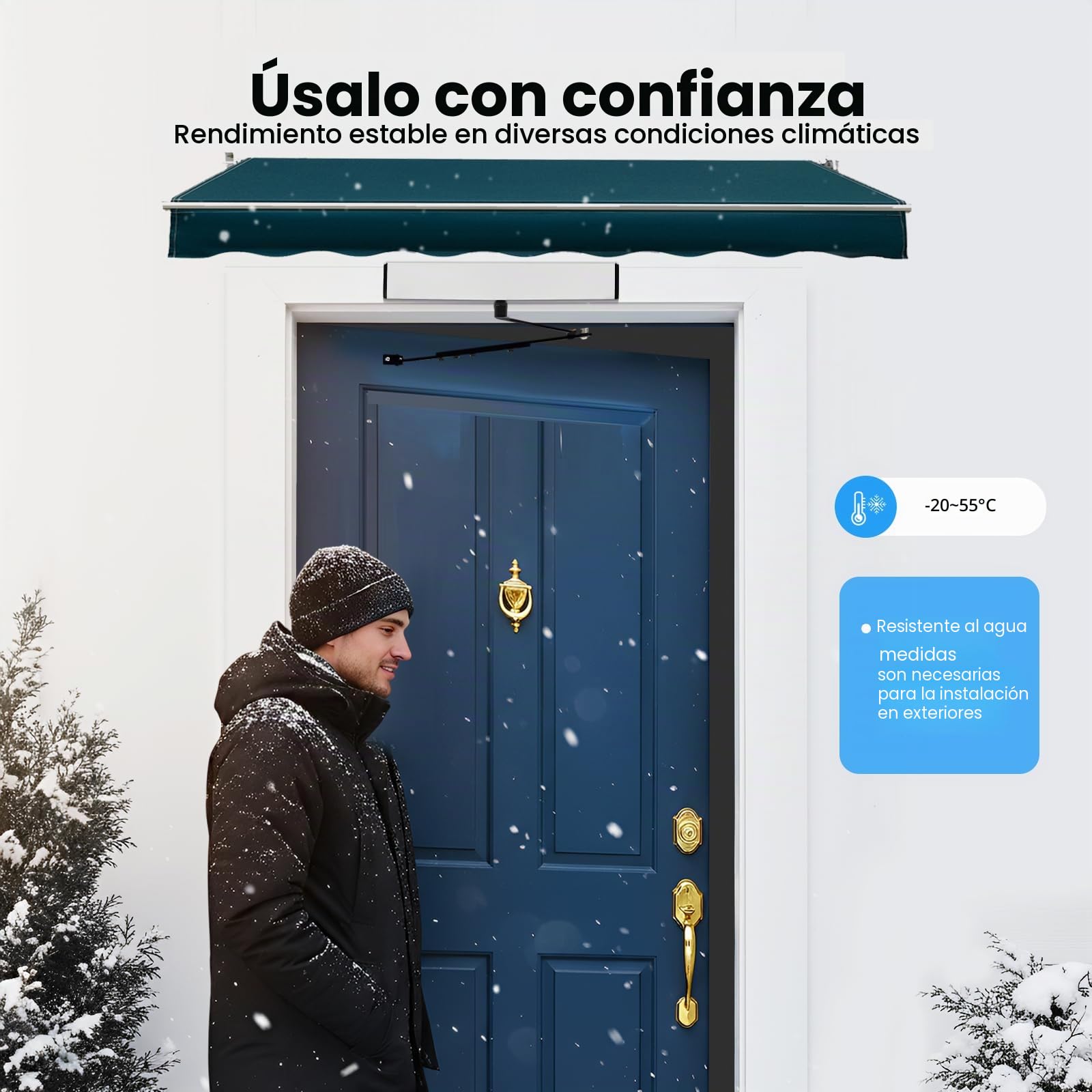 Cierra puertas Automática, 65W Muelle Puerta, Cierrapuertas con Retenedor | con Mando a Distancia, máx. 120 Grados, Tiempo de Apertura de 3 a 7 Segundos, para uso Comercial y Privado