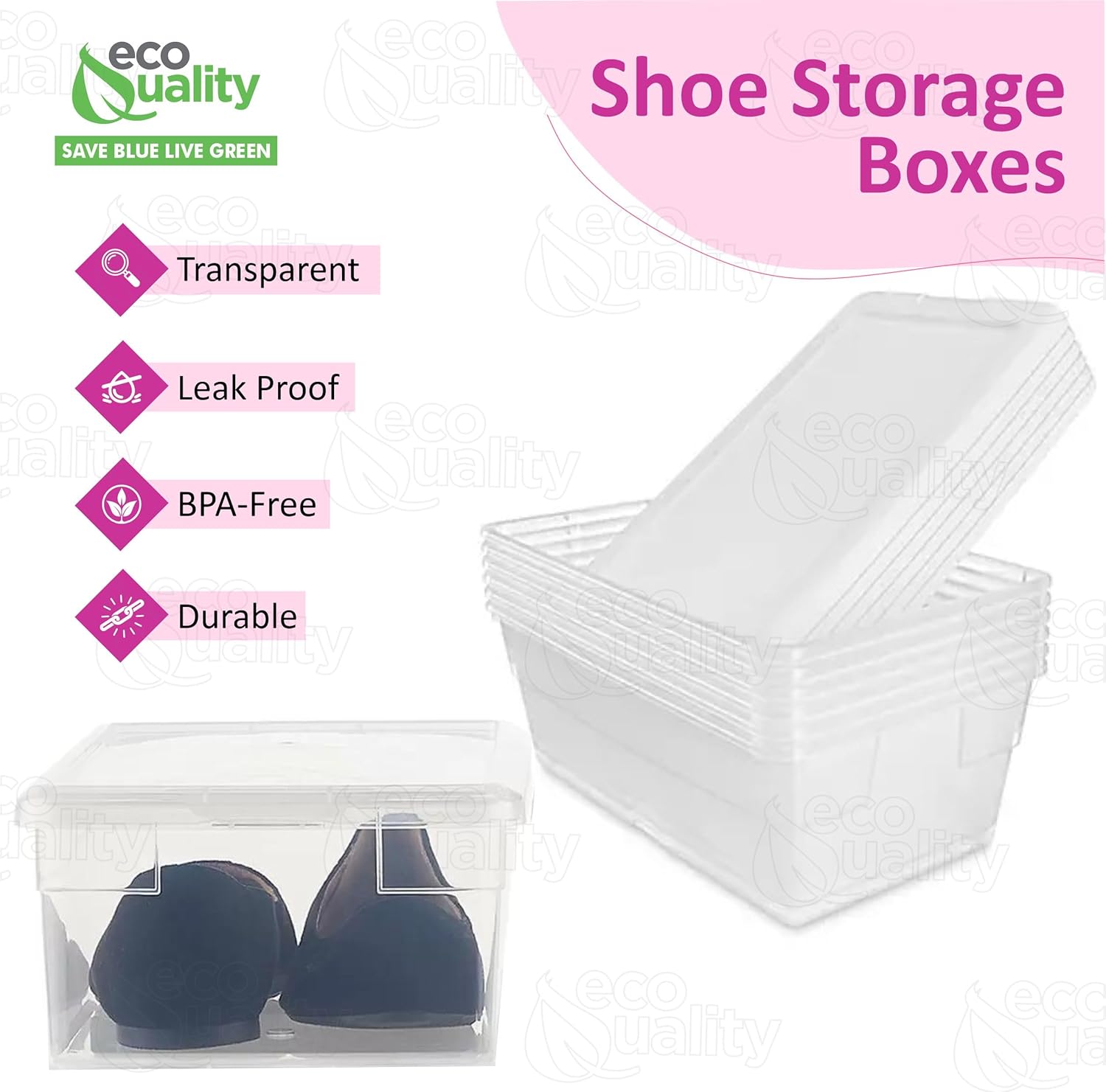Clear Stackable Shoe Storage Boxes with Lids, 192oz BPA-Free Plastic Organizer, See-Through Closet Containers for Sneakers, Boots, Crafts, Durable Nestable Bins for Home, Office, and Garage (40)
