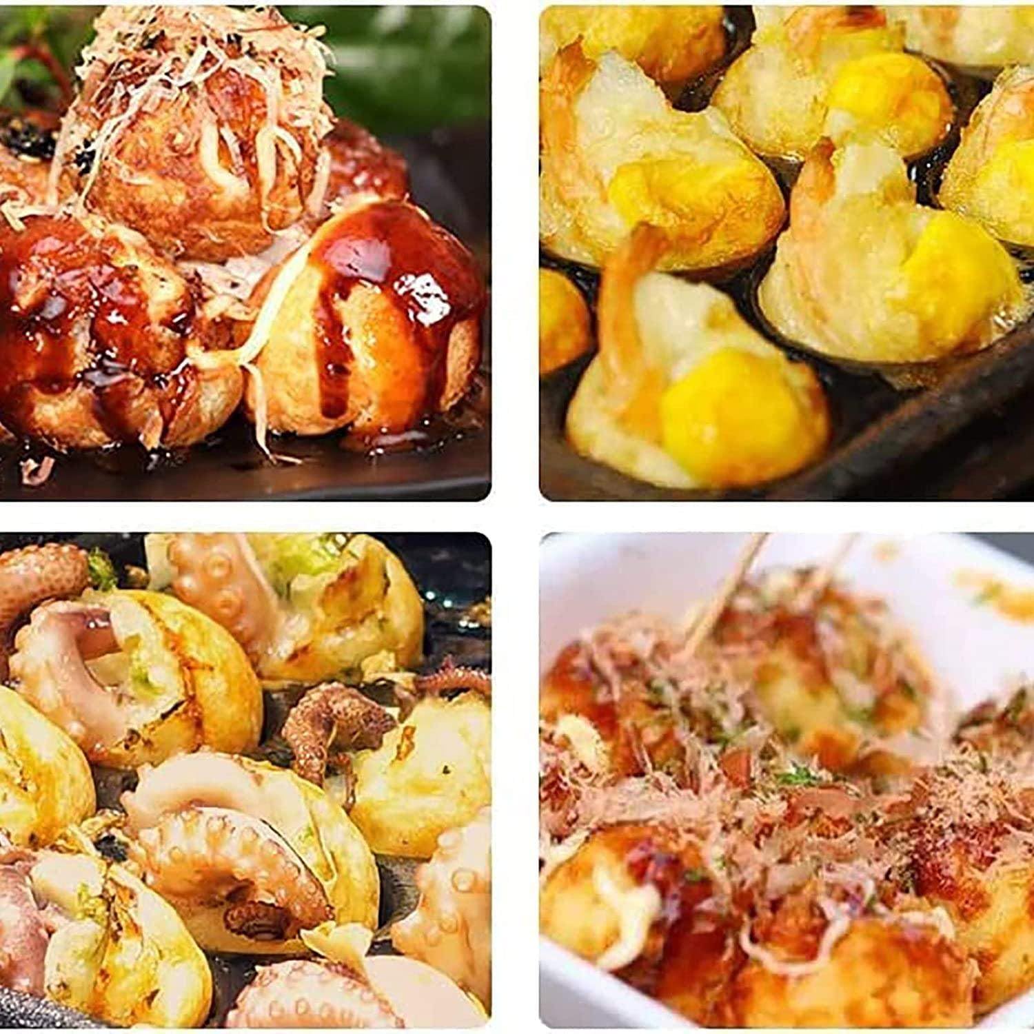 Macchina per Takoyaki a Gas Commerciale 84 Fori, Padella Antiaderente, per Ristorante
