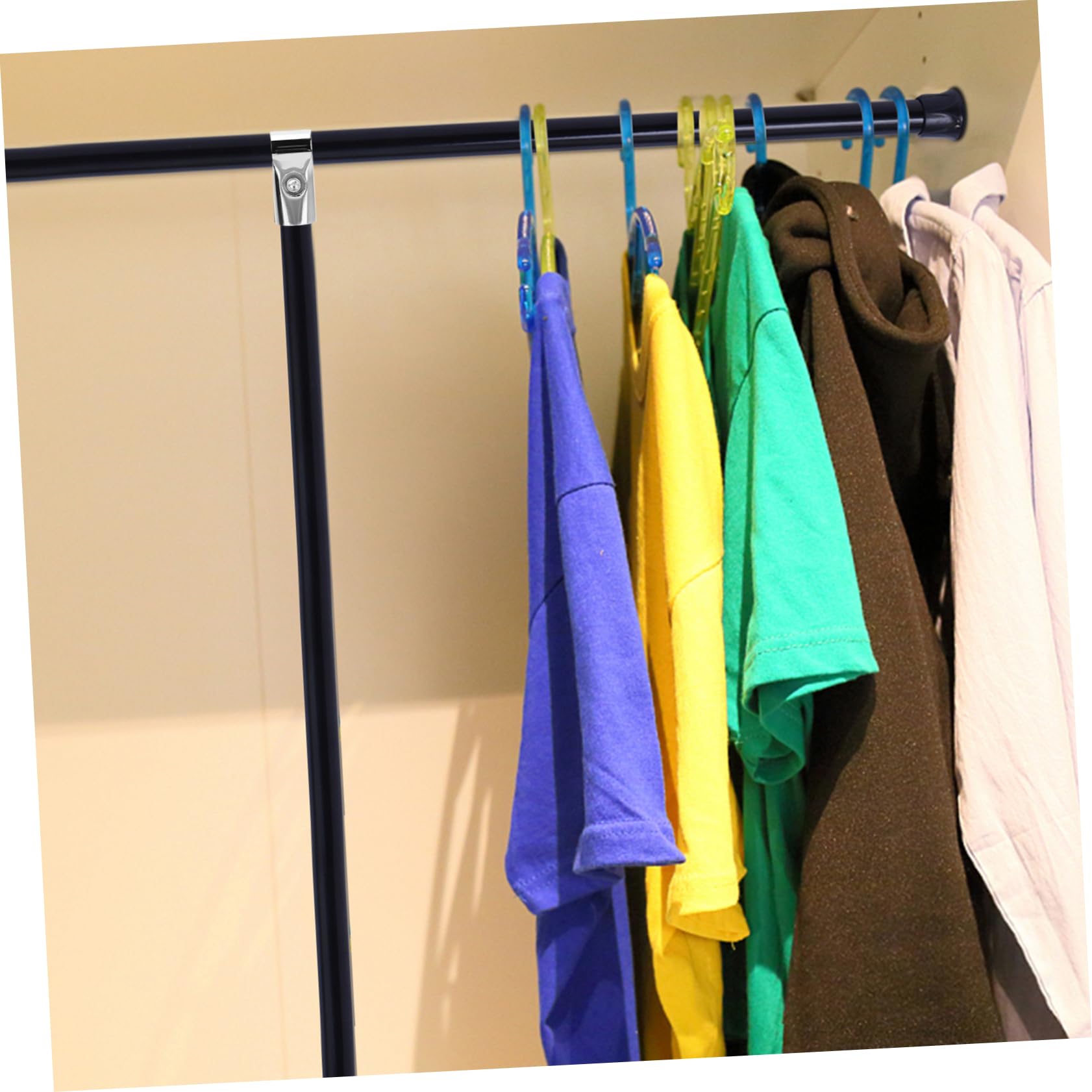 Ganci Per Asta Armadio In Alluminio - Confezione Da 4, Senza Foratura, Design Moderno E Salvaspazio