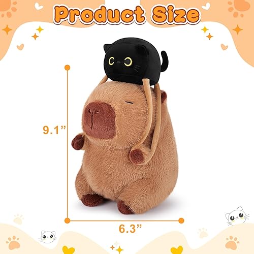 Miniatura 102 de Achwishap Capybara - Peluche de Capybara, peluche de Capybara, peluche Kawaii con sombrero de cumpleaños, regalo para cumpleaños de niños y adultos