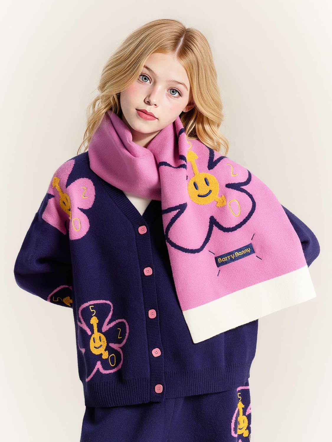 Girls'Cute Flower Cardigan Sweater Long Sleeve V Neck Button Down Knit Outwear 6-16Y - Image 4