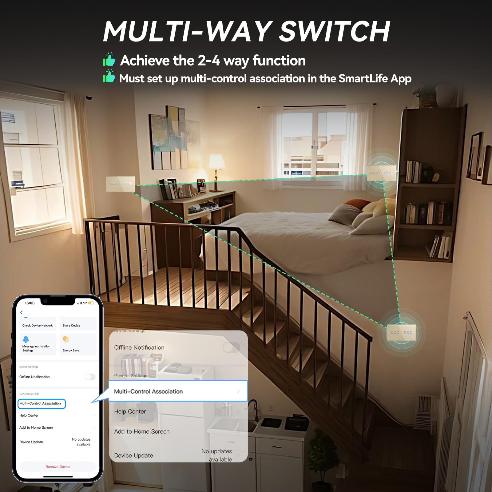 BSEED Interruttore WIFI Tattile e Interruttore Dimmer WIFI Alexa 3 Gang 1 Via Interruttore Smart Compatibile con Google Home, Interruttore a Parete Oro(Richiesto la Linea Neutra)