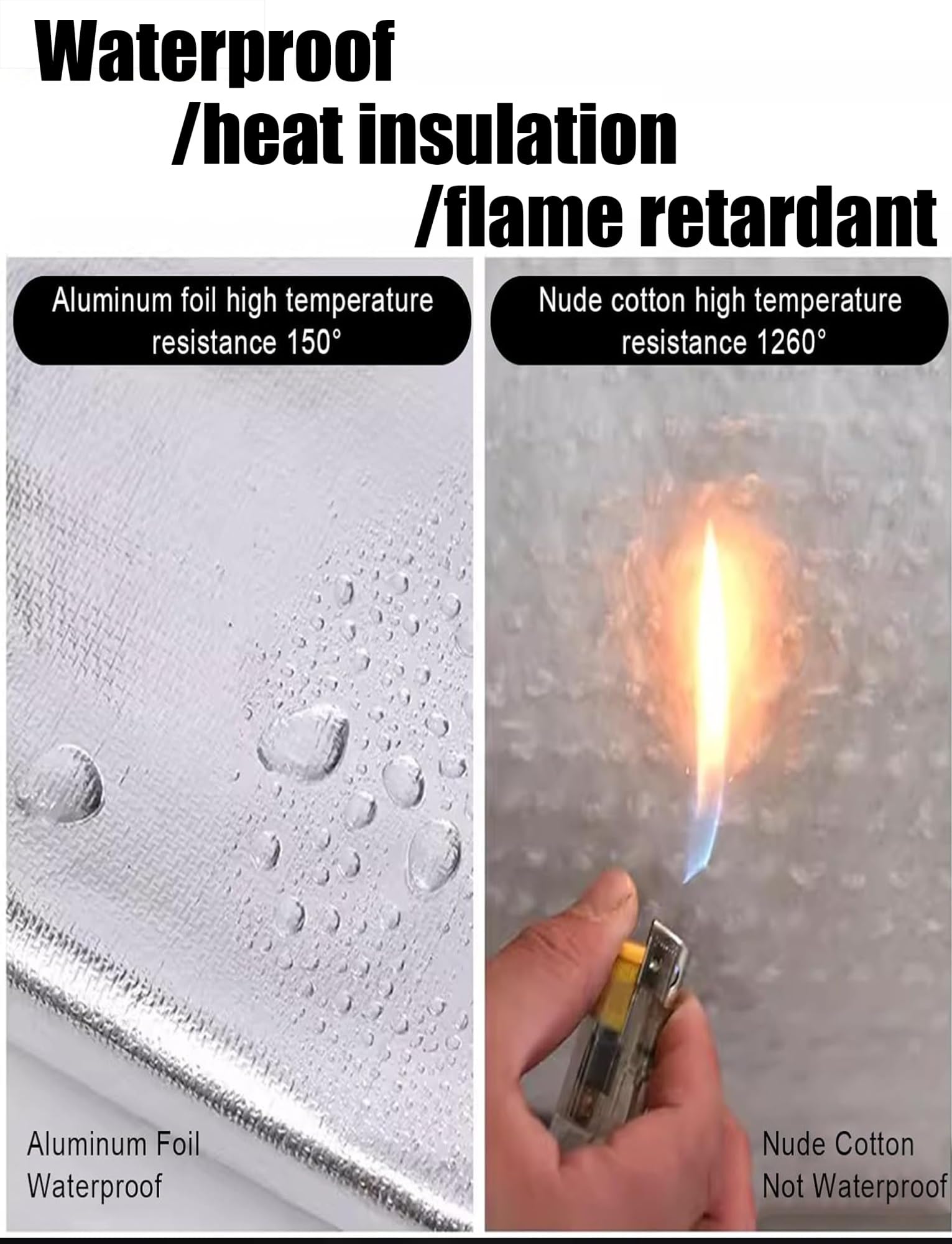 Manta aislante de fibra de cerámica, ignífuga y ahorro de energía para deflectores de estufas, conductos de horno, forros de horno