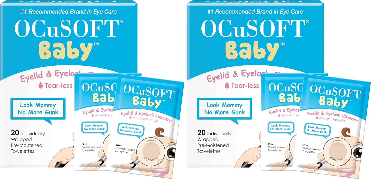 OCuSOFT Baby Eyelid and Eyelash Cleanser,Pre-Moistened Towelette,White/Blue,(Pack of 40)