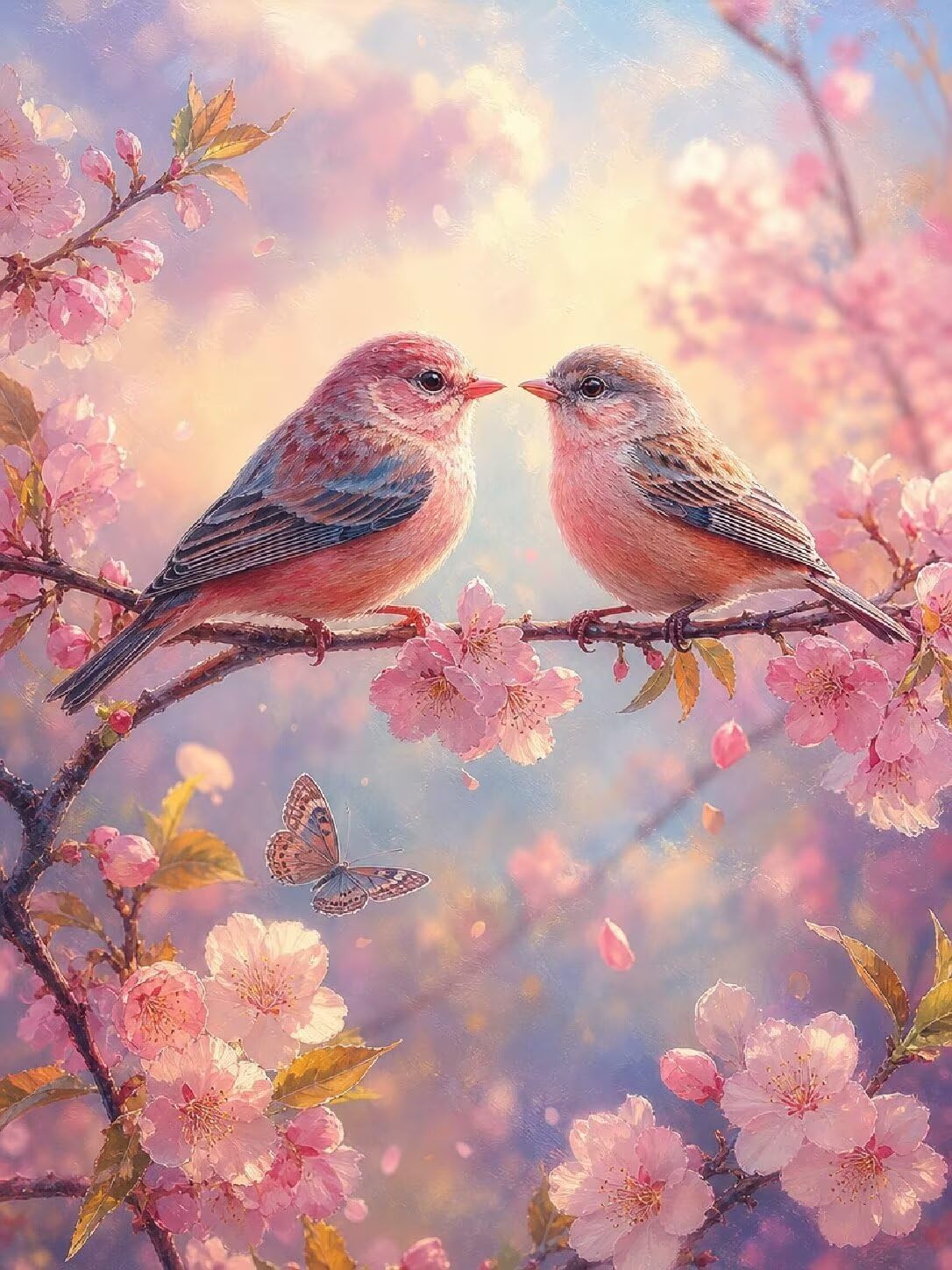 Diamond Painting Aves Kit, Manualidad Creativa y Relajante 60x80cm C8-340