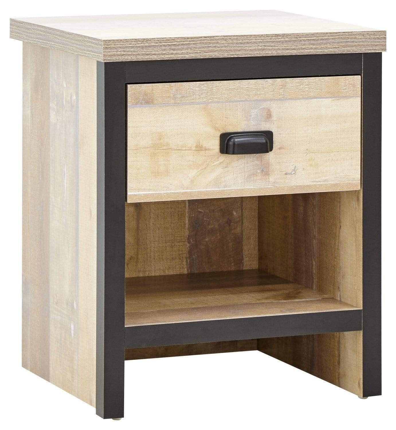 GFW Boston Single Drawer Lamp Table - Oak - Brown