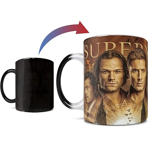 Morphing Mugs Supernatural – Sam and Dean - One 11 oz Color Changing Heat Sensitive Ceramic Mug – Image Revealed When HOT Liquid Is Added! – Officially Licensed Merchandise