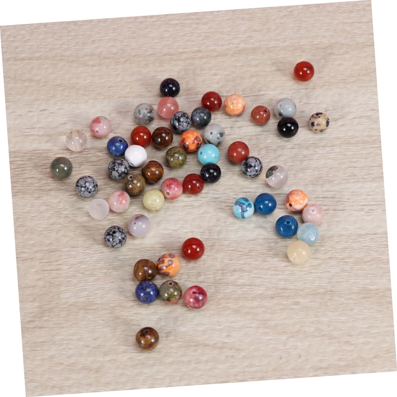 SEWACC 200piezas Abalorios Redondos De Gemas Naturales Bolas De Cuarzo Mixto Para Manualidades y Joyería Diseño Único y Pulido Perfectos Para Collares y Pulseras