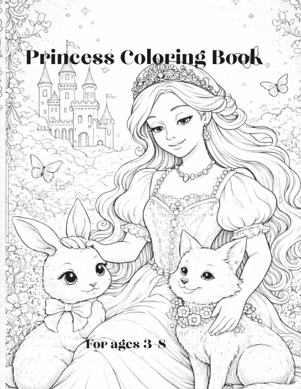 Magical Princess Coloring Book for girls Ages 4-8