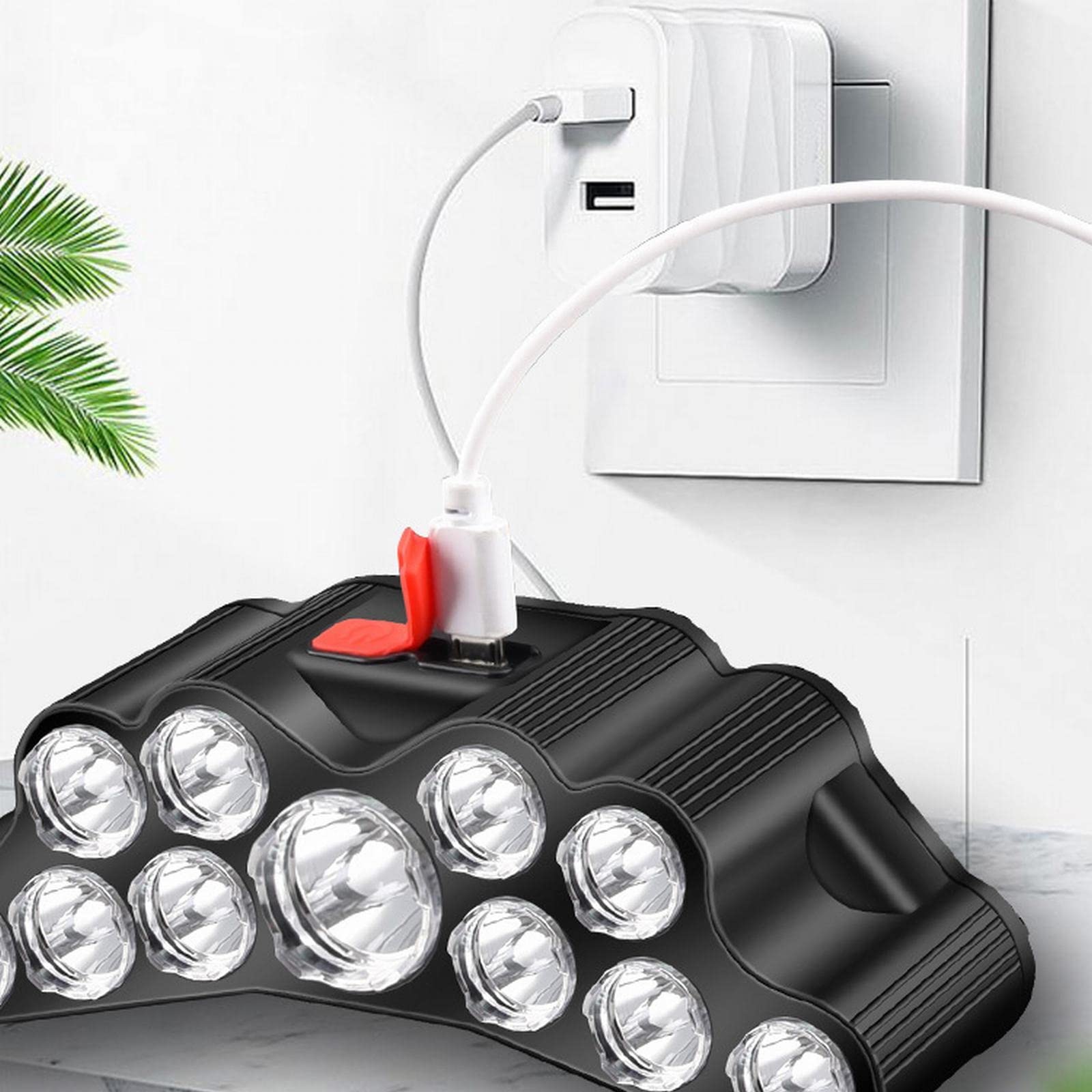 Latarka kempingowa Latarka czołowa LED Mocne światło Super jasna latarka montowana na głowie USB Akumulatorowa Zewnętrzna Piesze wycieczki Kemping Nocne wędkowanie Latarka czołowa