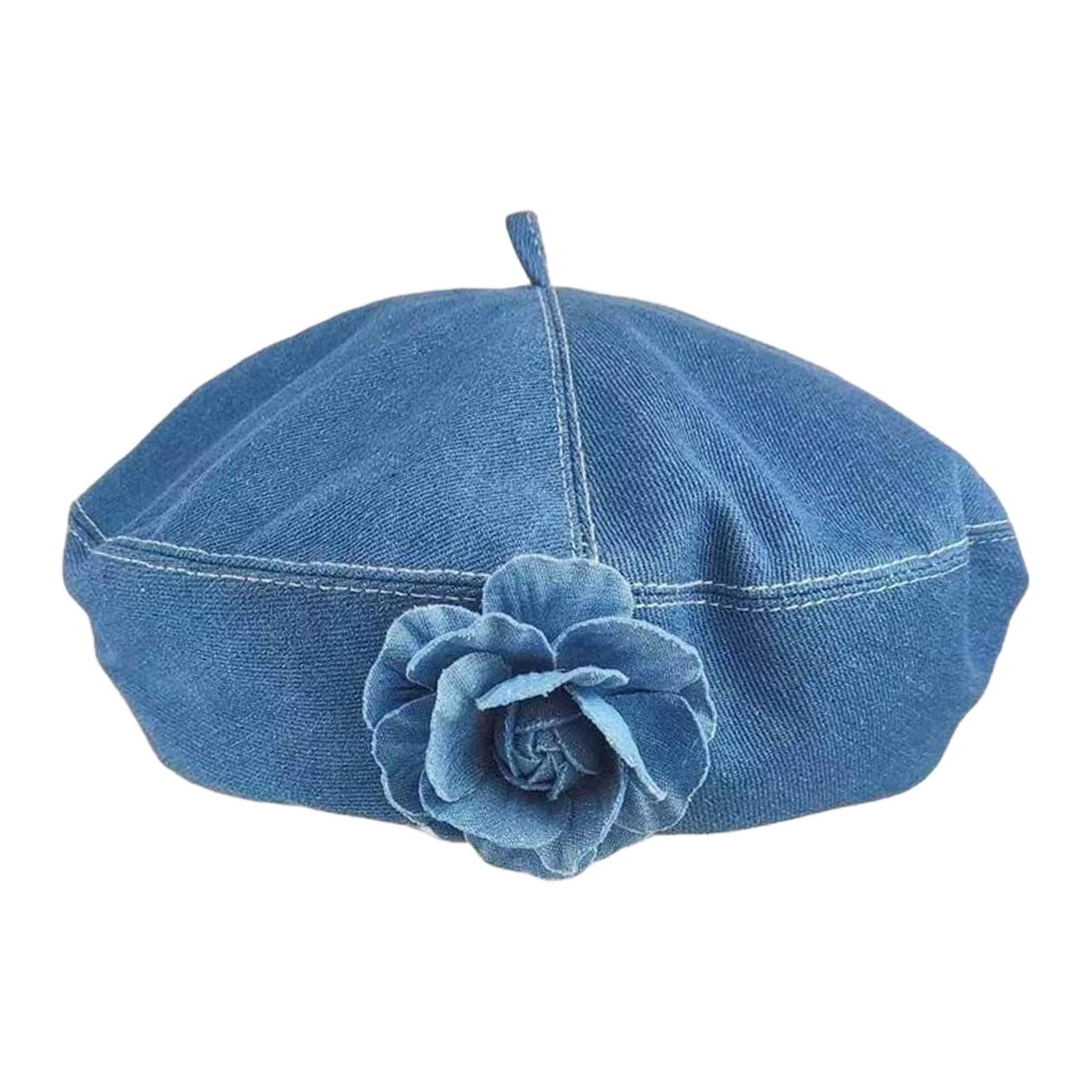 Women Beret Hat Festival Gift Streetwear Classic Stylish British Painter Hat Denim Blue-image-49