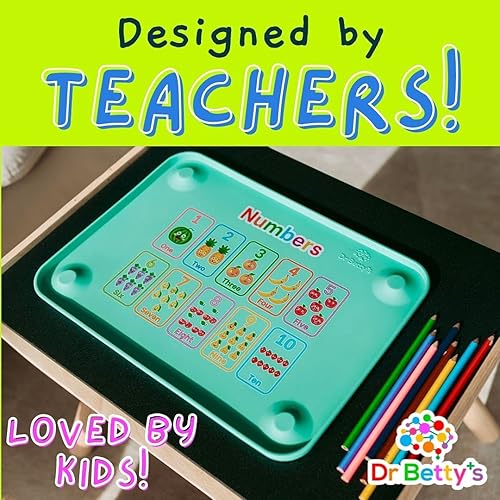 Miniatura 8 de Dr. Betty's - Mantel individual de silicona de aprendizaje educativo con súper succión para bebés + niños pequeños  Antideslizante, apto para