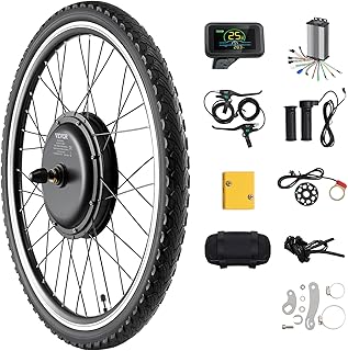 VEVOR 1000W Electric Bike Conversion Kit, 48V 420rpm 66.04 cm Front Wheel E-Bike Hub Motor Kit with Upgraded Speed Control...