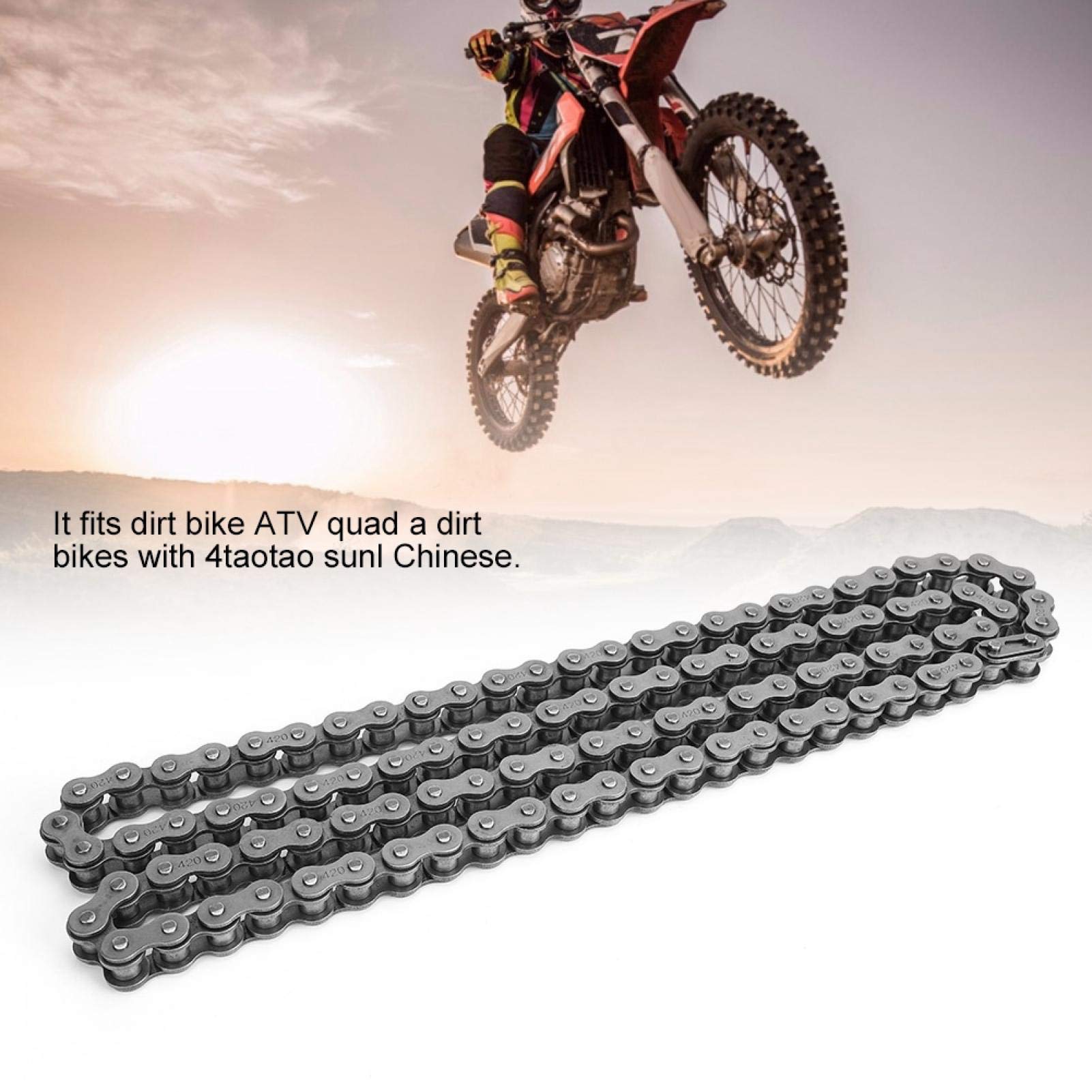 EBTOOLS per catena 420 per quad 125 cinese per catena 125 dirt per 110cc quad catena catena di trasmissione 420 catena 102 maglie catena di collegamento moto adatto per 90110 125cc Dirt Bike pou