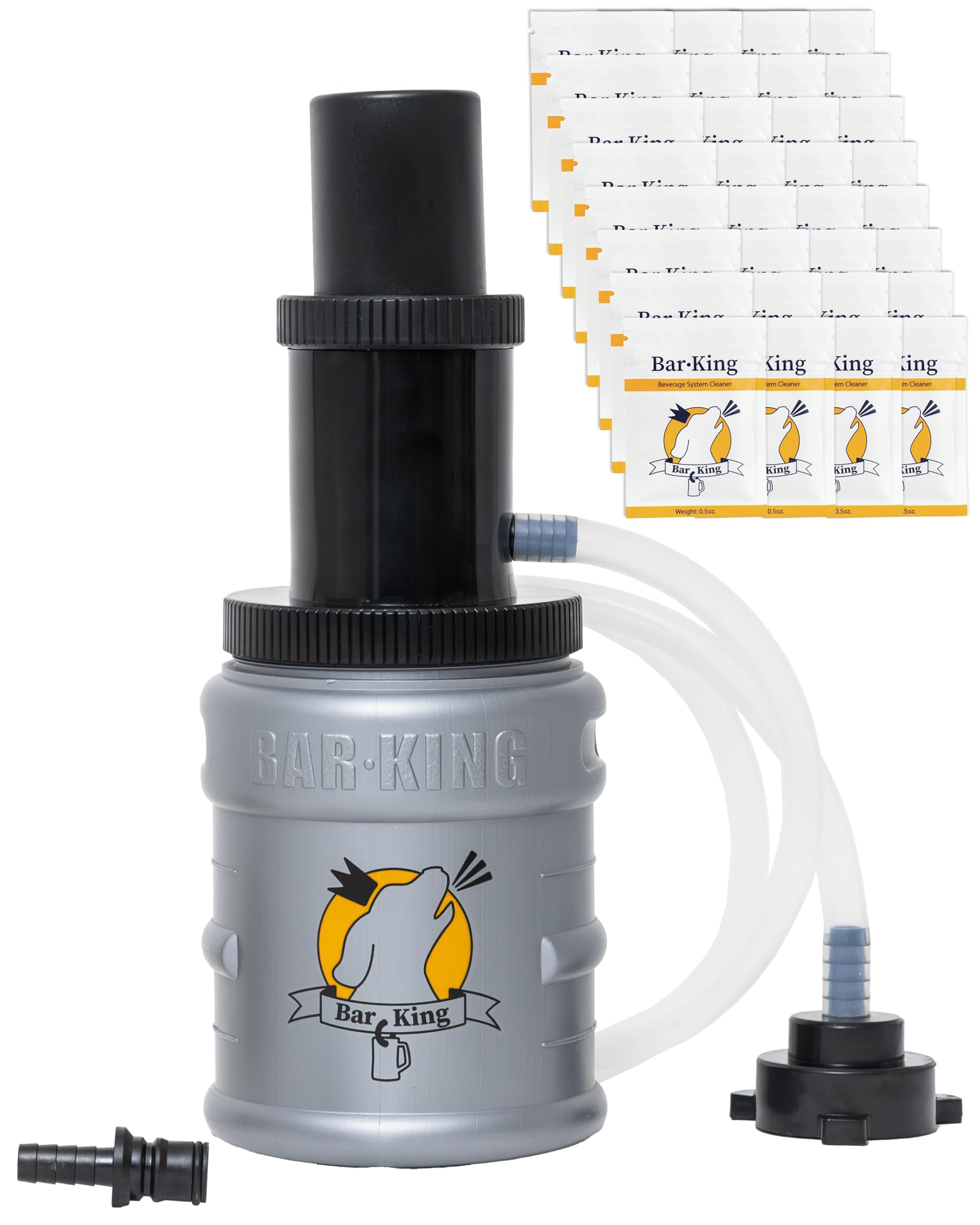 Bar-King Kit de limpieza Kegerator de conexión rápida con 32 paquetes de limpieza. Limpiar tus líneas de cerveza ahora es tan fácil como cambiar un barril. (Estándar con 32 paquetes)