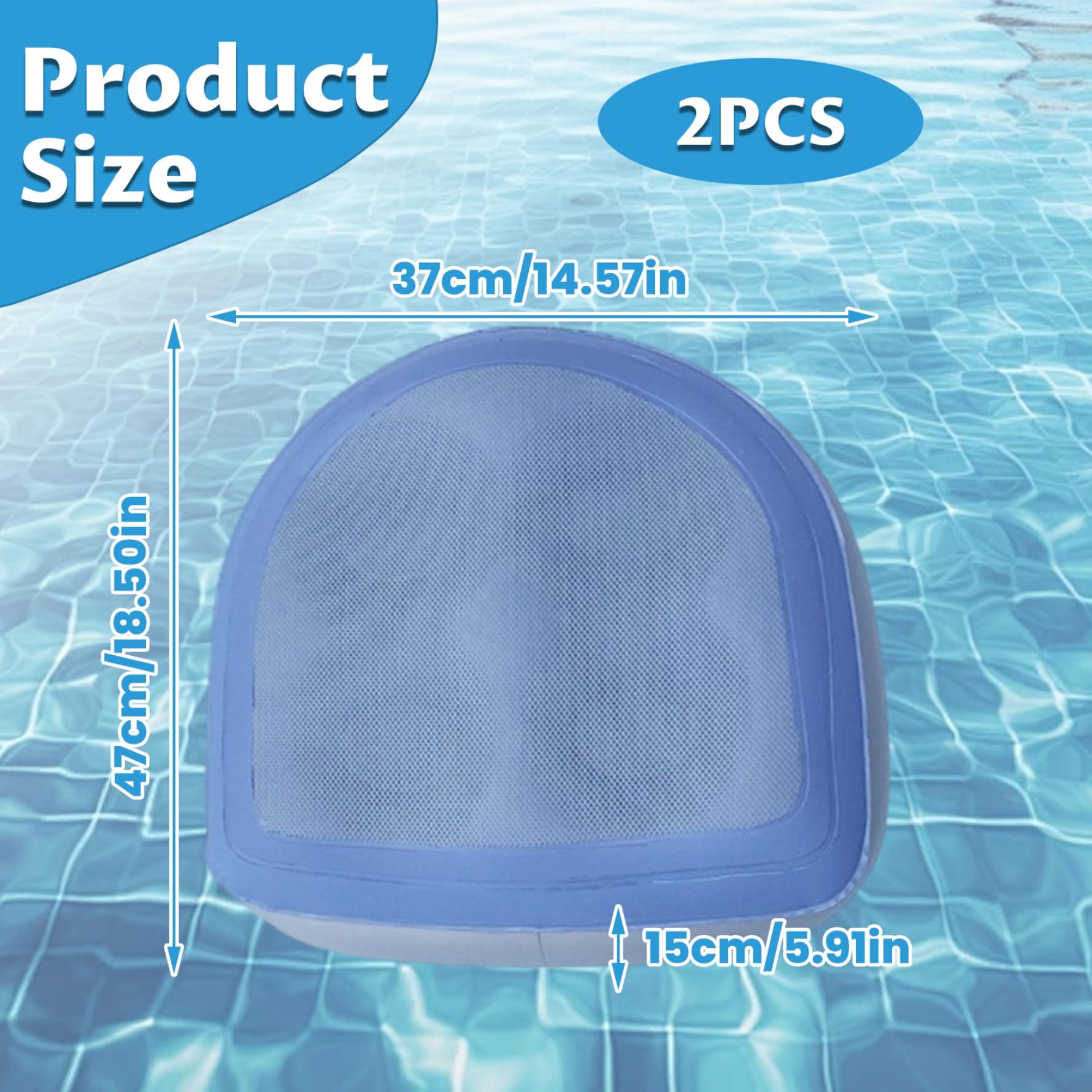 2 Stück aufblasbare Sitzerhöhung 18, 5 x 14, 6 x 5, 9 Spa & Rückenstütze, aufblasbarer Whirlpool-Sitz mit Saugnapf, PVC-Whirlpool-Sitzerhöhungskissen, blau