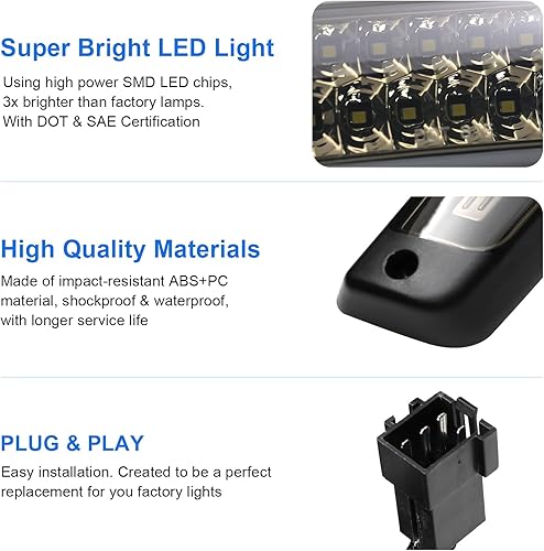 Miniatura 4 de SHINEFIT Tercera luz de freno LED compatible con Ram 1500 1994-1997 y 1999-2001  Ram 2500 3500 1994-1997 y 1999-2002, luces de freno de montaje alto