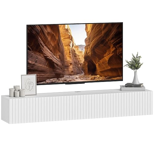 HOMCOM Meuble TV Suspendu 140 cm pour Téléviseur 72 Pouces