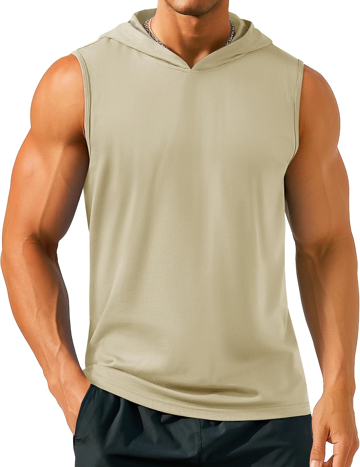 TACVASEN Mens Hoodies Sleeveless T-Shirts Cotton Tank Top Muscle Tee Lightweight Summer Shirt